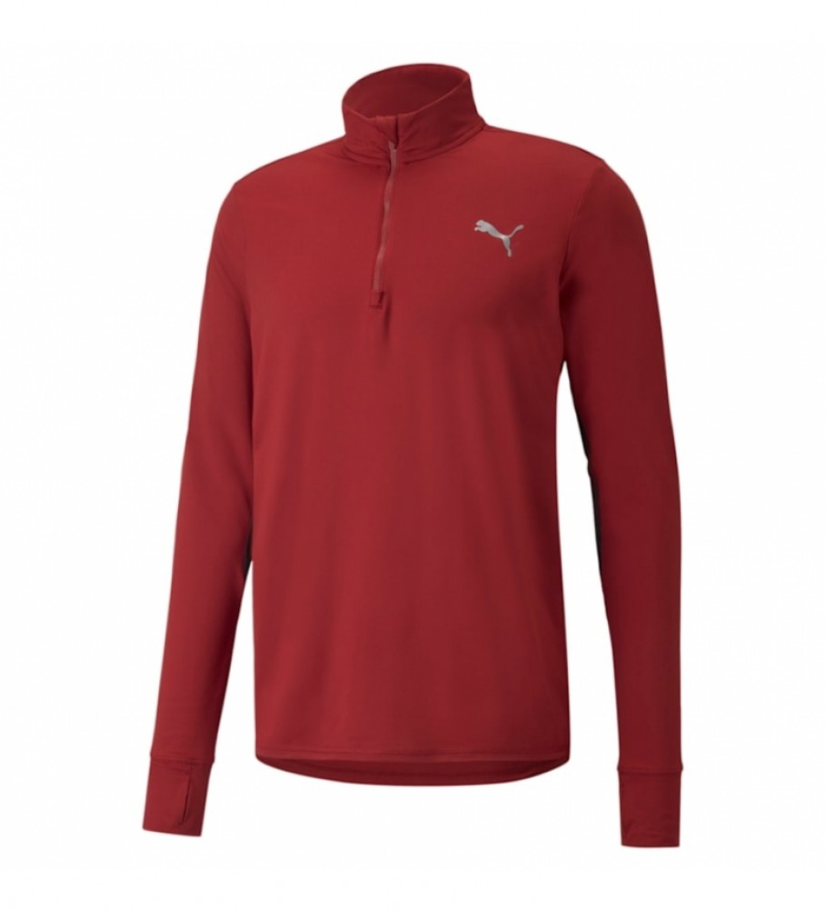 Puma T-shirt Run Favorite zip rouge