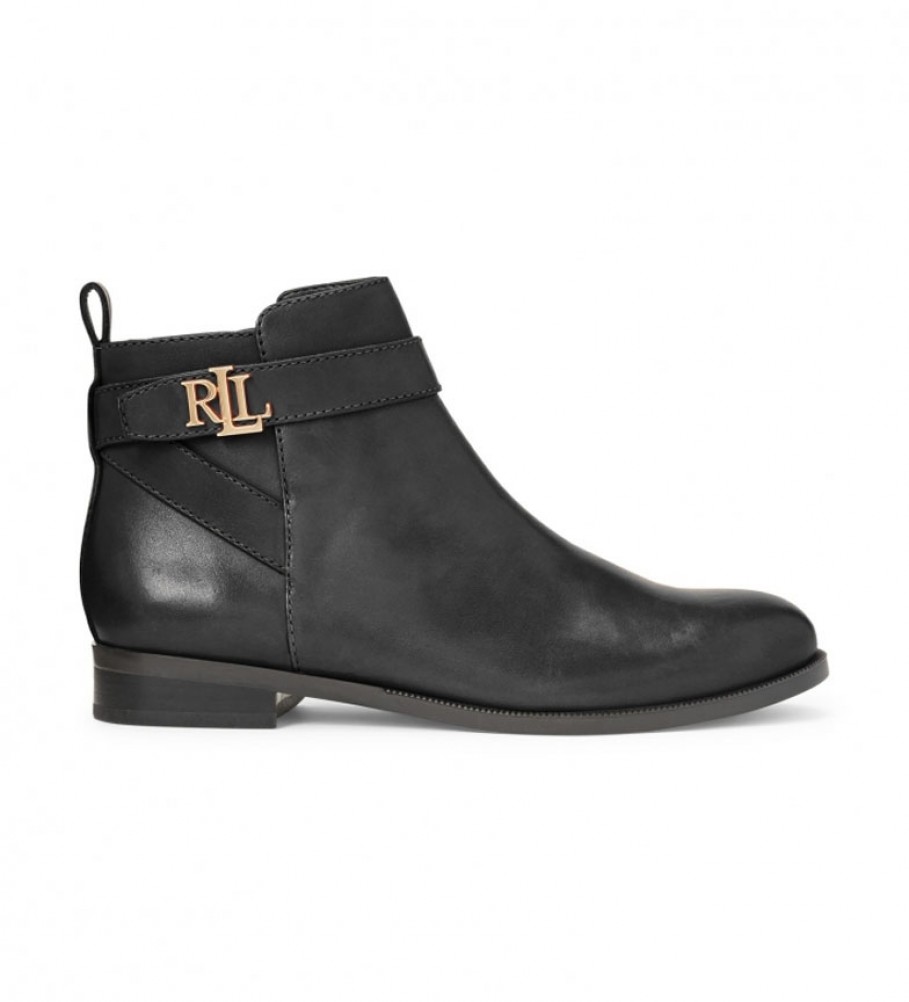 Ralph Lauren Black Bonne leather ankle boots 