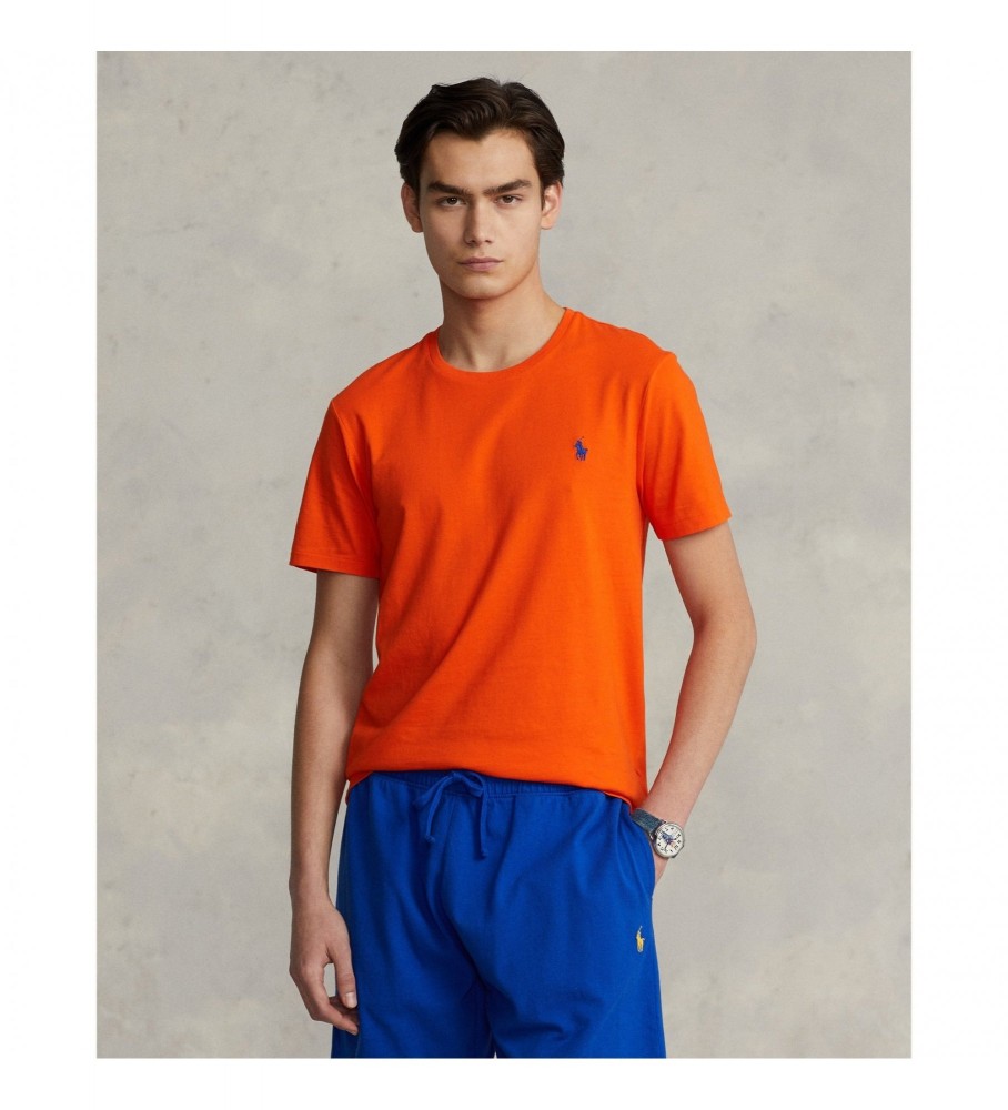 Ralph Lauren T-Shirt en tricot Slim Fit personnalisé orange
