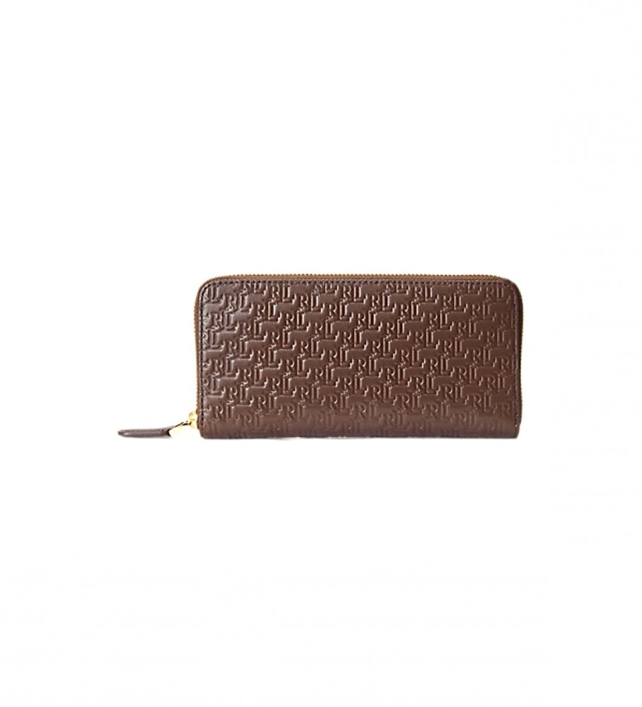 Ralph Lauren Brown embossed leather continental wallet