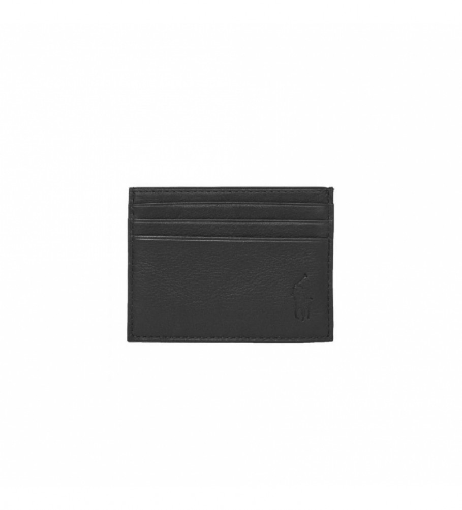 Ralph Lauren Portefeuille en cuir Multi CC-Card Case noir