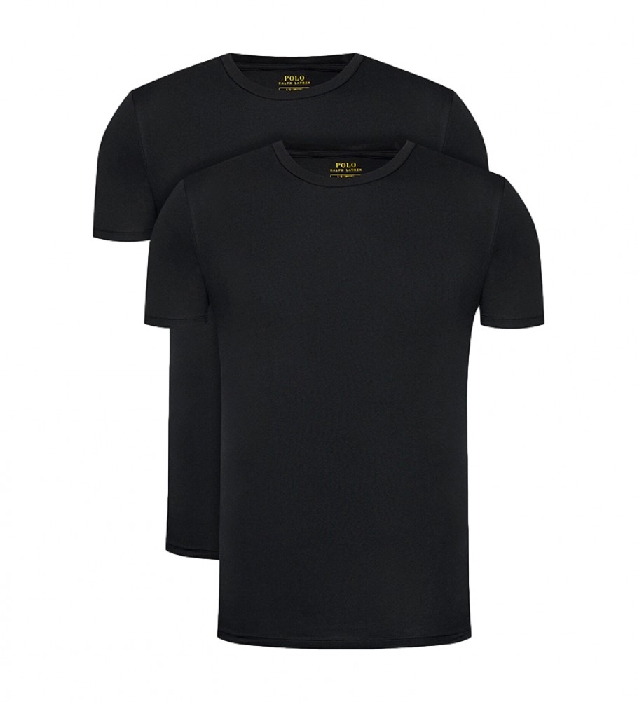 Ralph Lauren T-shirt nere Classic Crew in confezione da 2