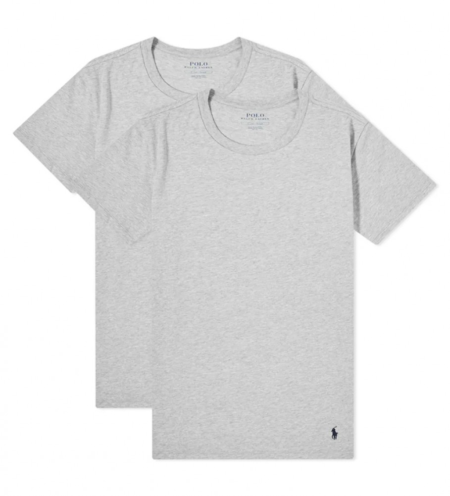 Ralph Lauren Lot de 2 T-shirts Crew classiques gris