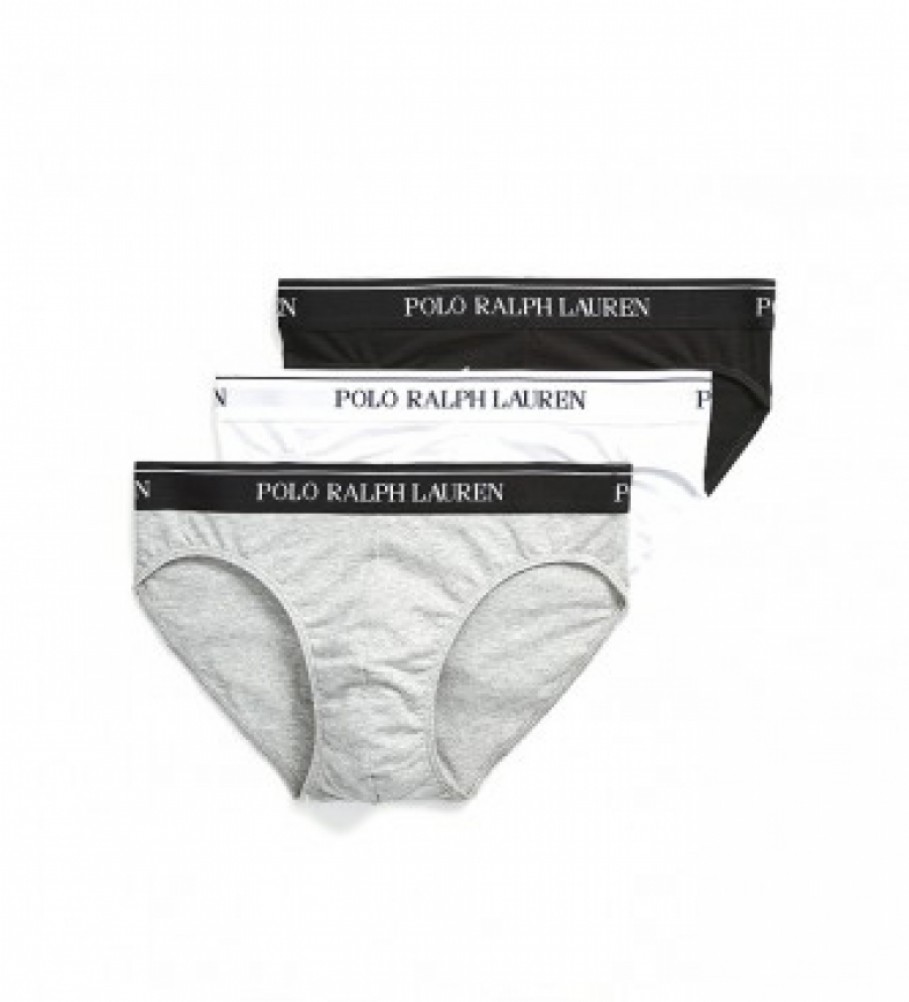 Ralph Lauren Pack of 3 Low Rise Briefs black, white, grey