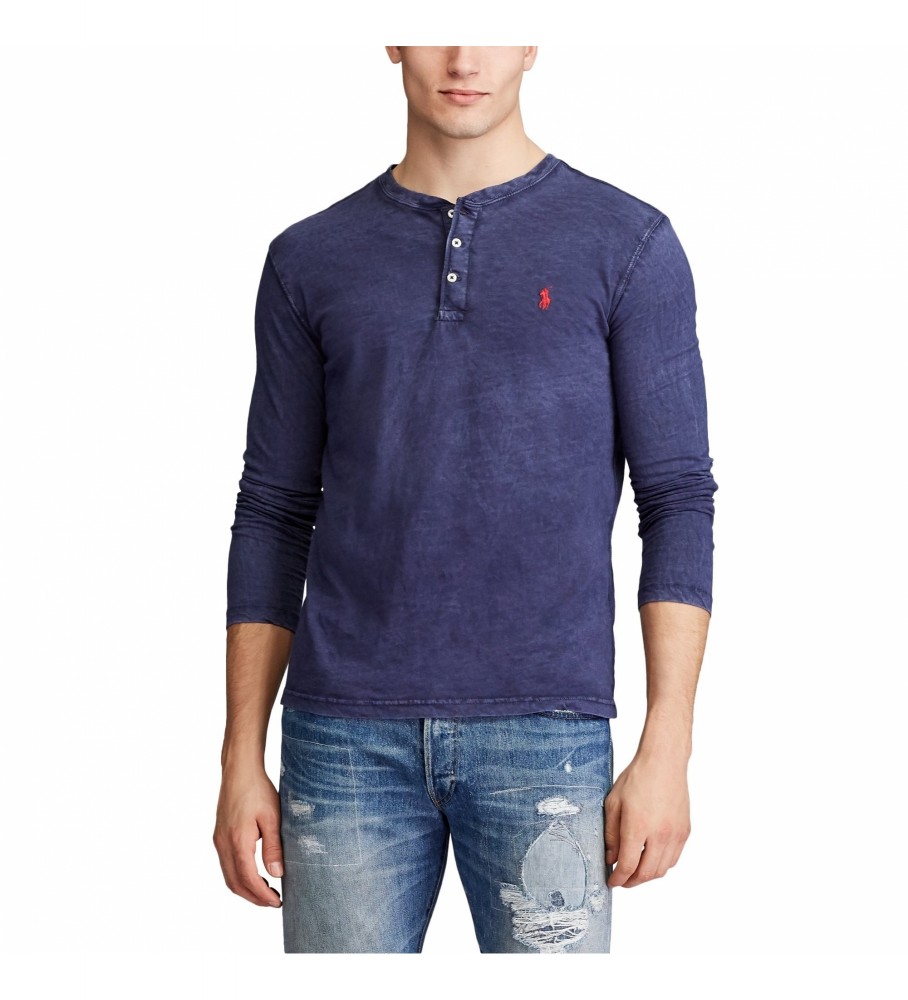 Ralph Lauren Henley navy t-shirt - ESD Store fashion, footwear and  accessories - best brands shoes and designer shoes