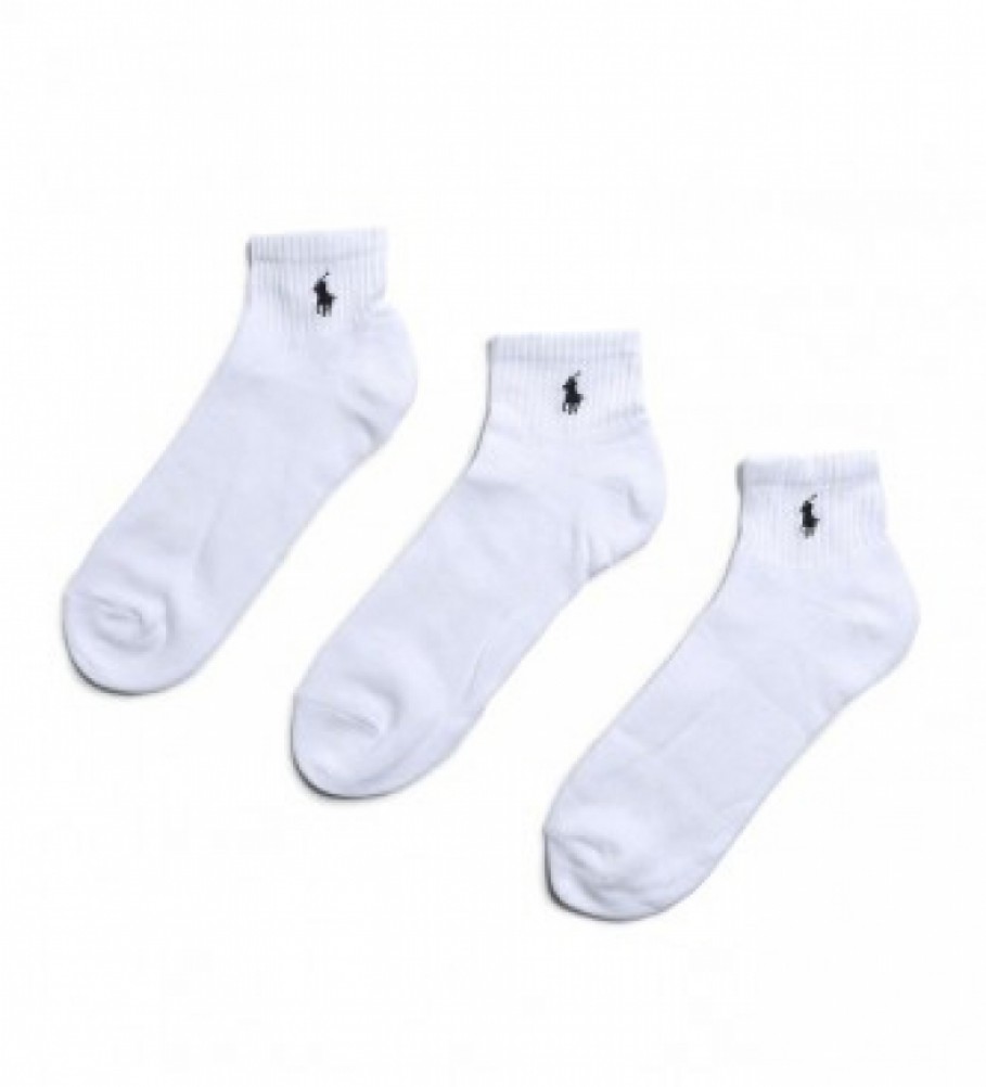Ralph Lauren Pack of 3 White Quarter Socks