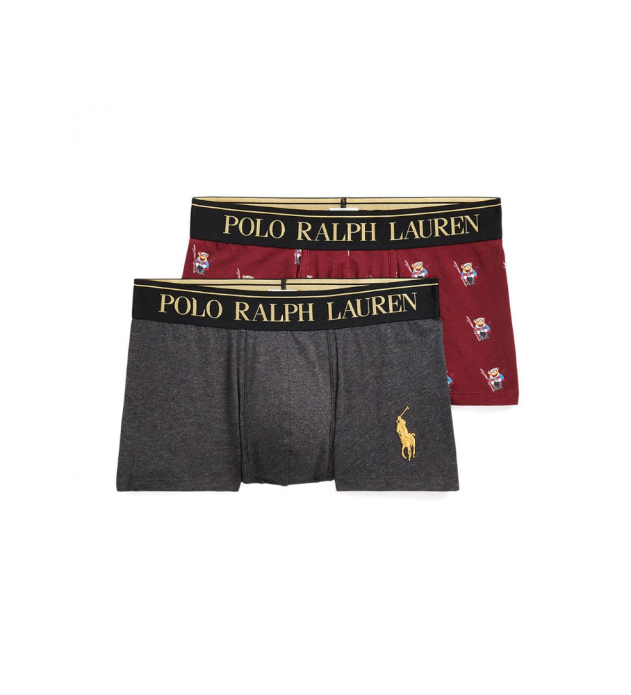 Ralph Lauren Pack de boxers cinzentos, vermelhos