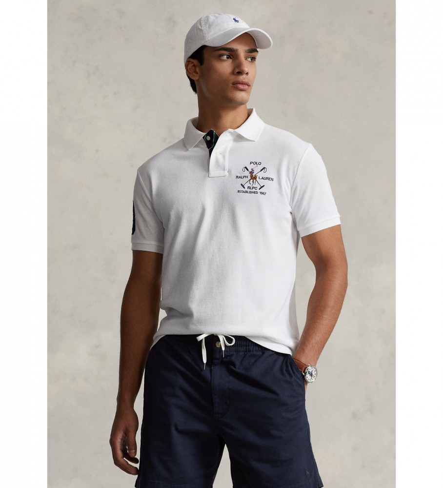 Ralph Lauren Custom Slim Fit pique polo shirt white - ESD Store fashion,  footwear and accessories - best brands shoes and designer shoes