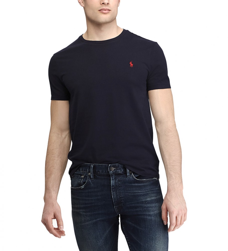 Ralph Lauren SSCNM2 Camiseta de Algodão da Marinha