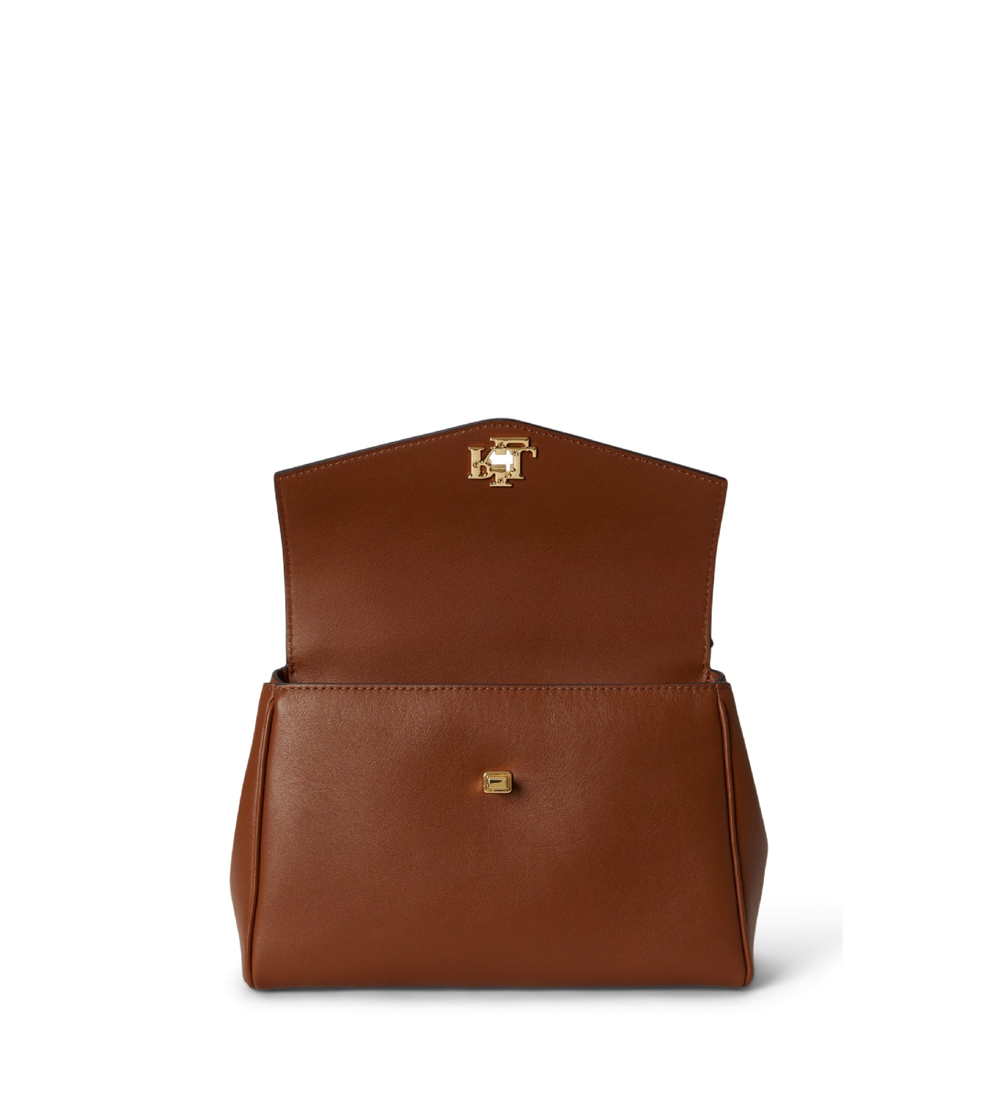 Lauren Ralph Lauren Kleine bruine nappaleren Farrah tas