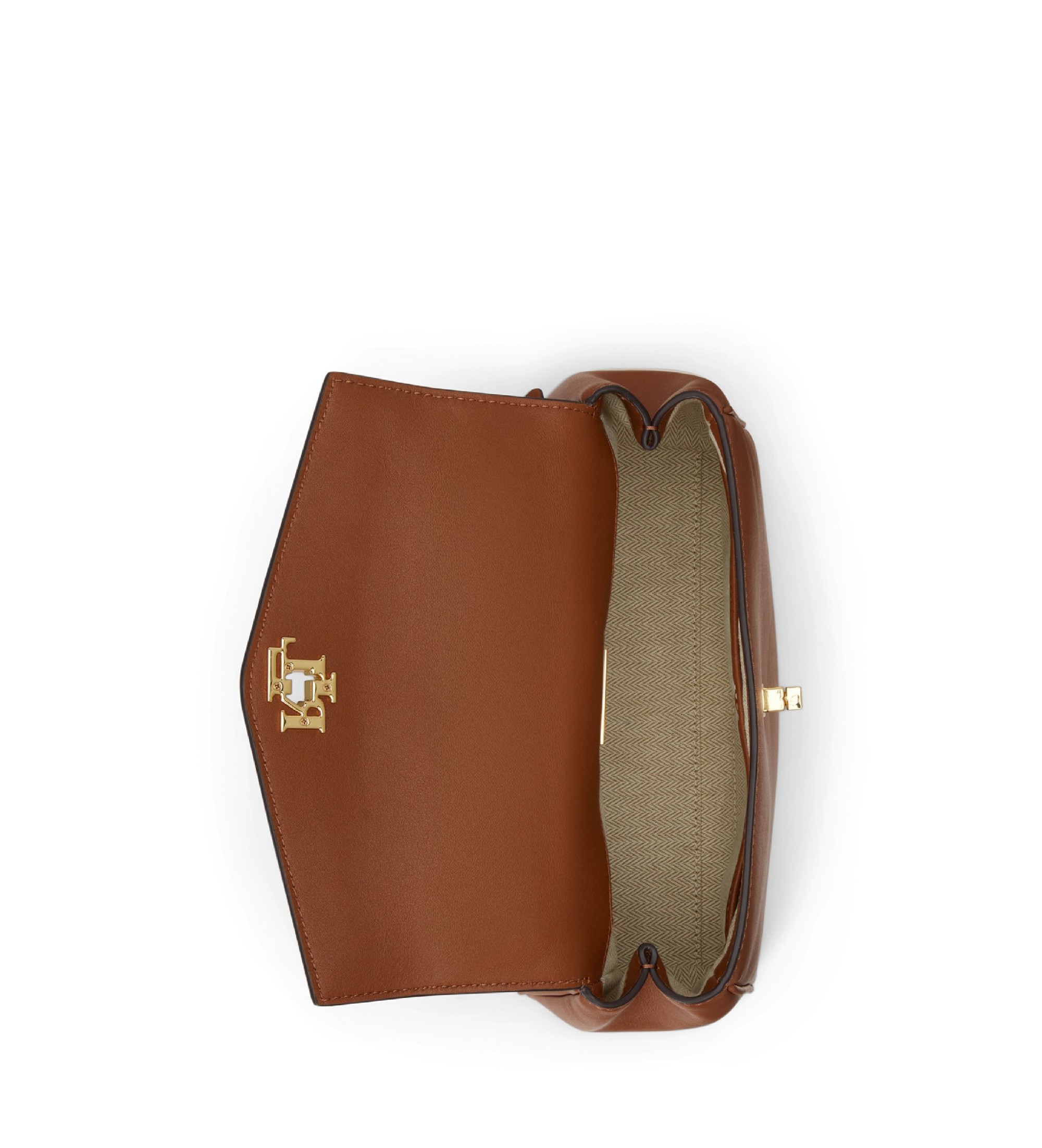 Lauren Ralph Lauren Kleine bruine nappaleren Farrah tas