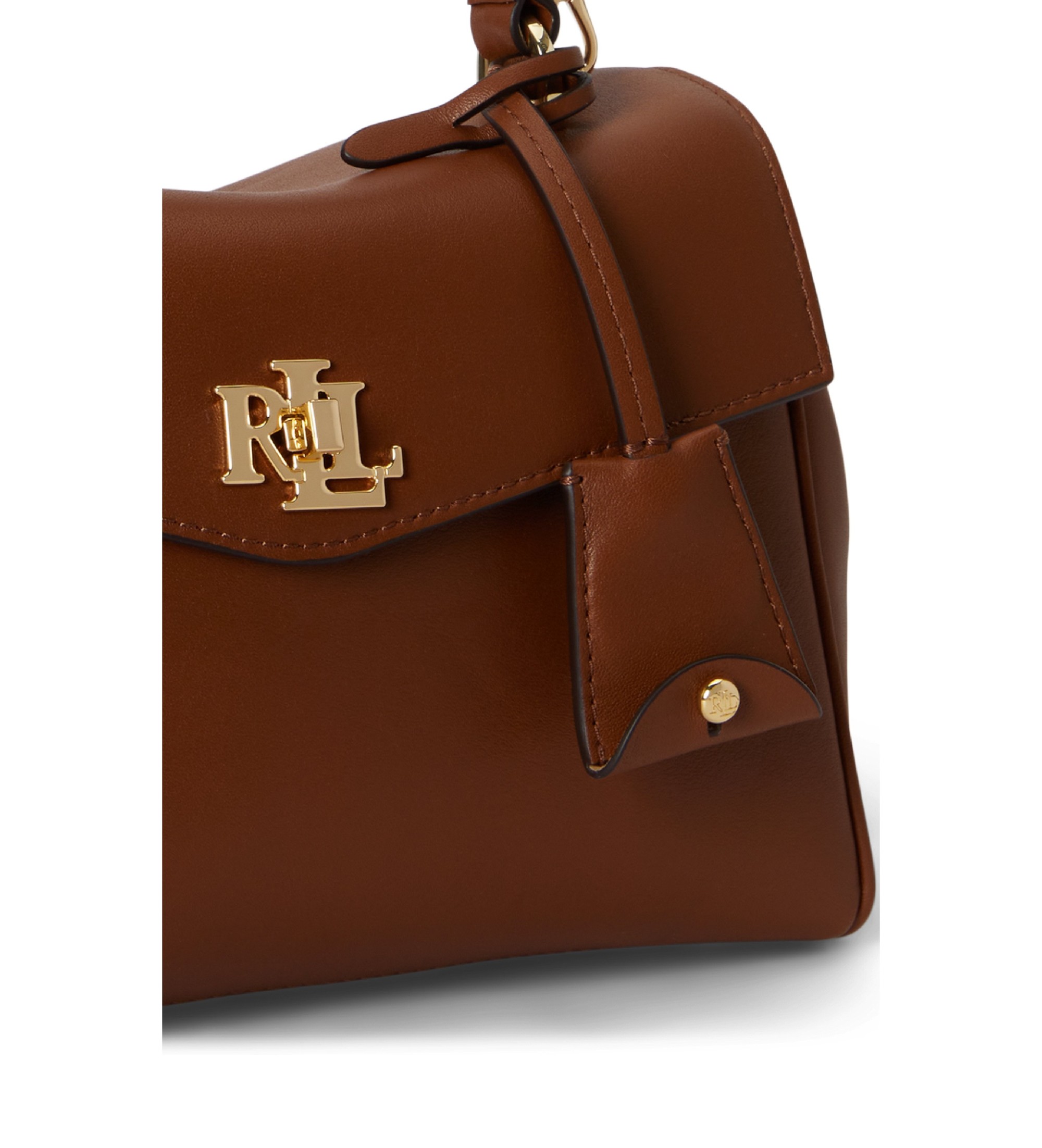 Lauren Ralph Lauren Kleine bruine nappaleren Farrah tas