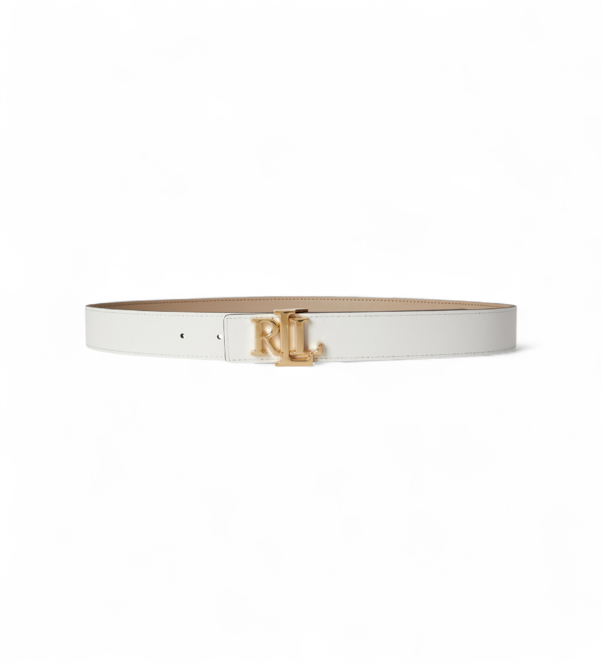 Lauren Ralph Lauren Reversible leather belt with beige logo