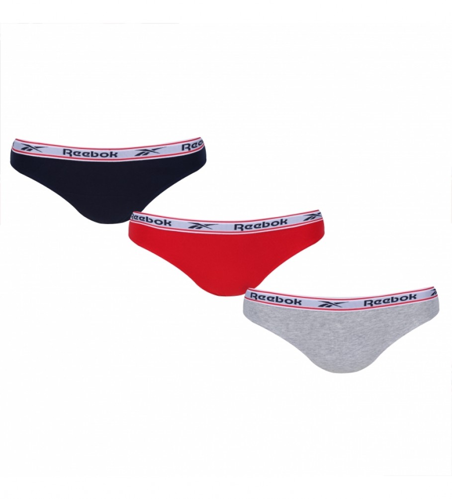 Reebok Pack of 3 panties Sydney navy, red, gray