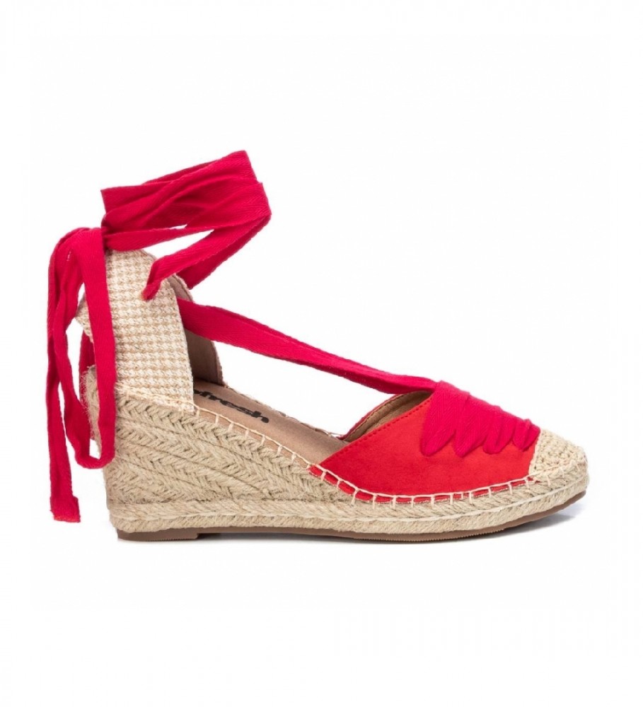 Refresh Red esparto wedge sandals -Height heel 8 cm