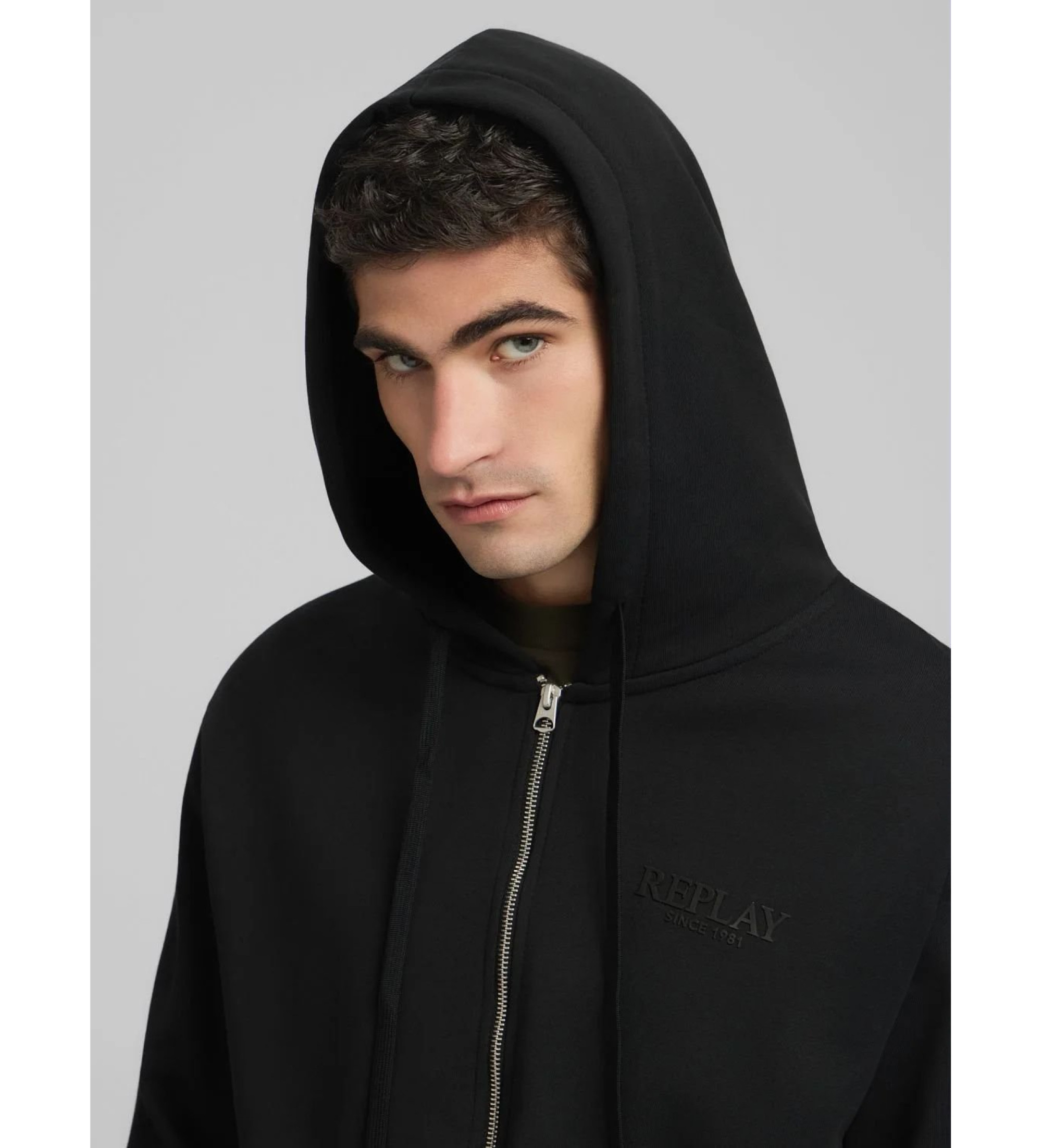 Replay Bluza z logo czarna Replay Bluza z logo czarna