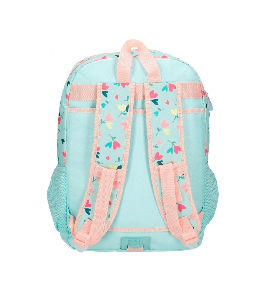 Roll Road Mochila Queen of hearts adaptable a carro 42 cm turquesa, rosa