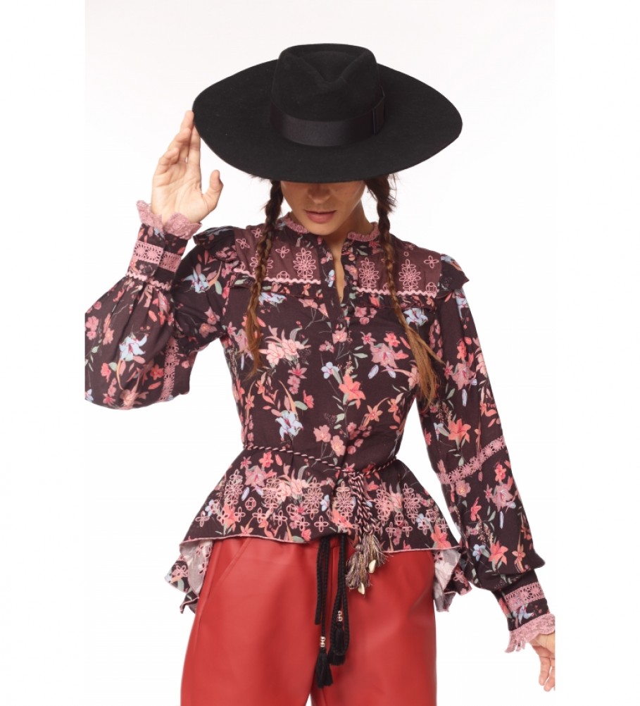 Savage Culture Levita blouse printed brown, pink