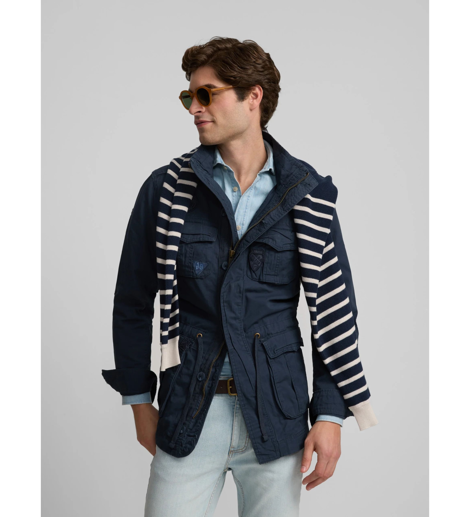 Silbon Parka military garment dye navy Esdemarca Store fashion