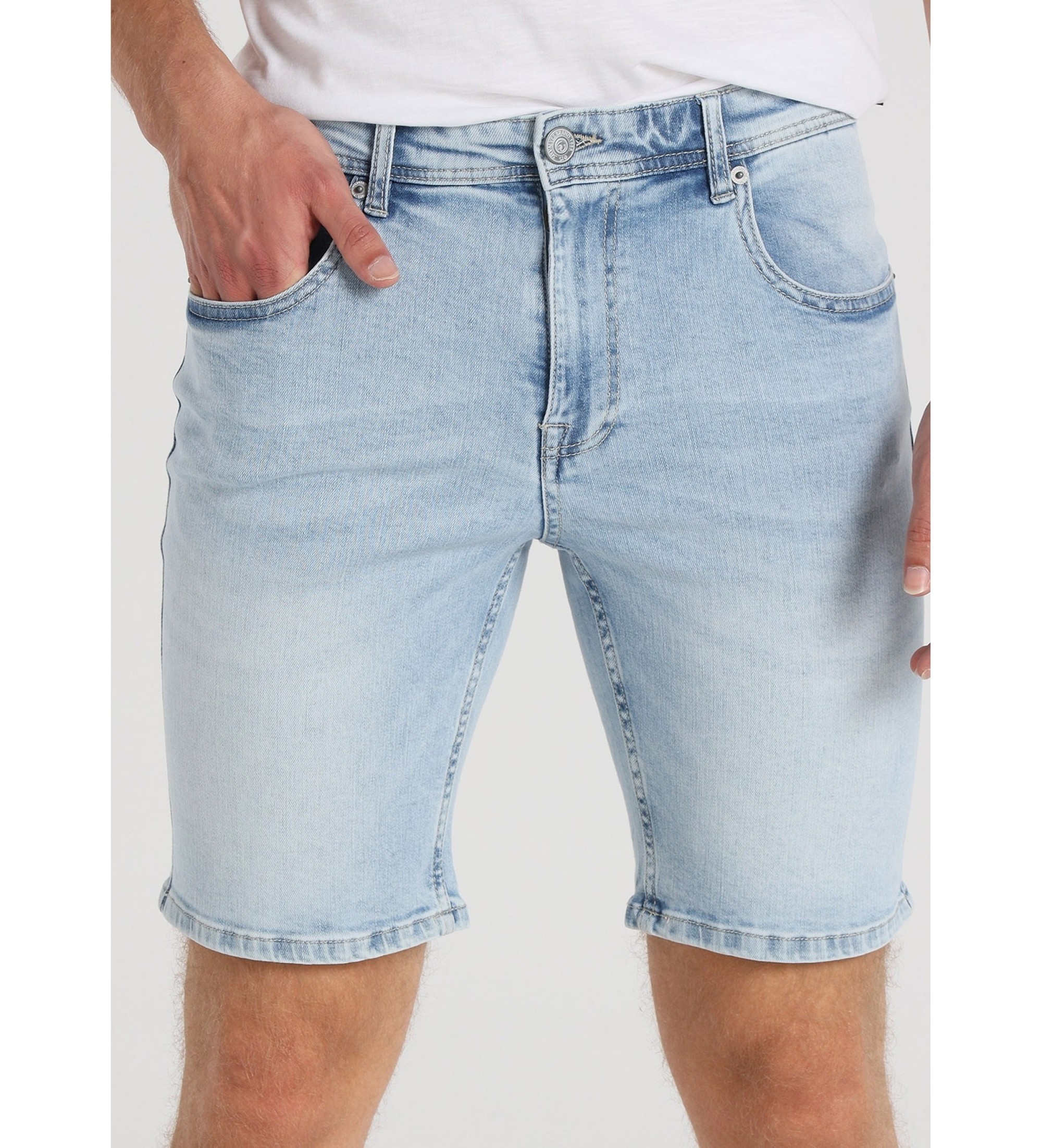 Six Valves Bermudy jeansowe o regularnym kroju w kolorze niebieskim