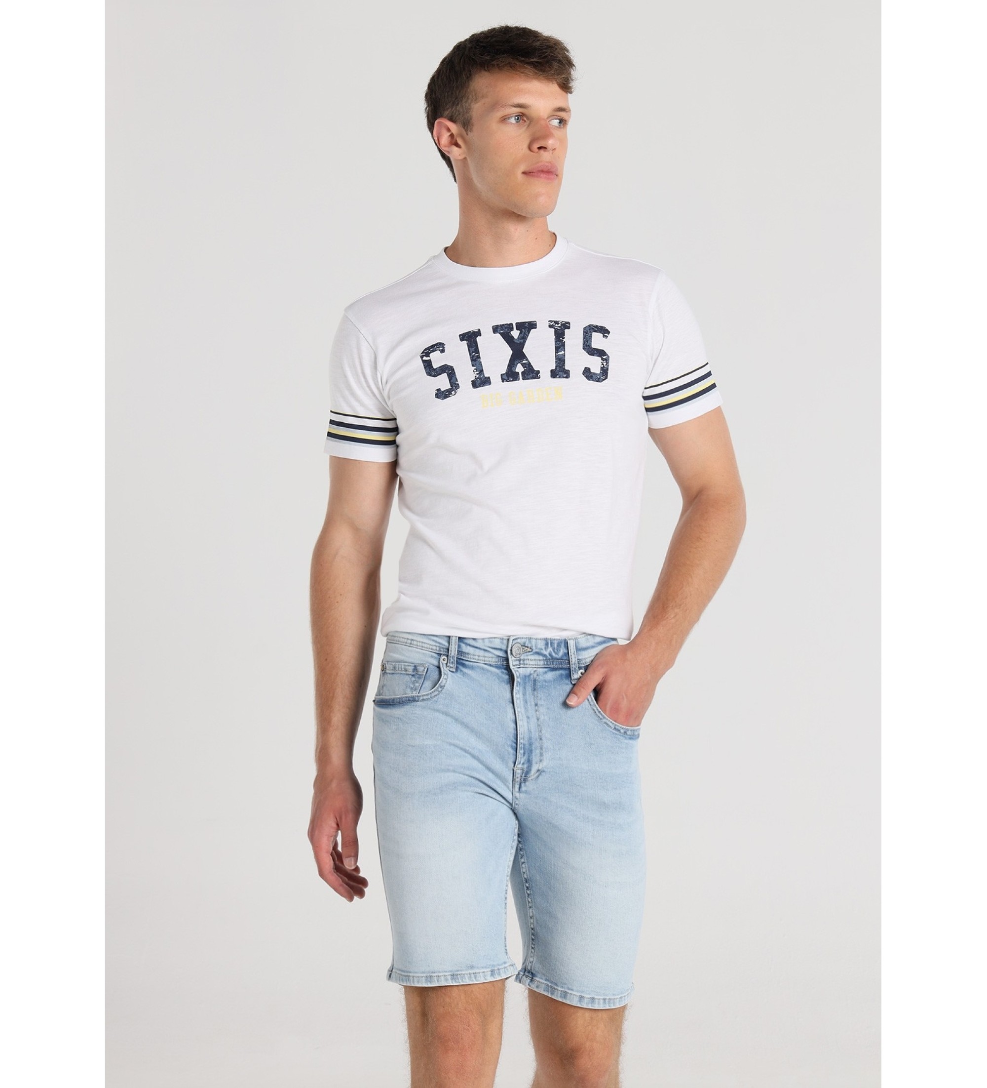 Six Valves Bermudy jeansowe o regularnym kroju w kolorze niebieskim