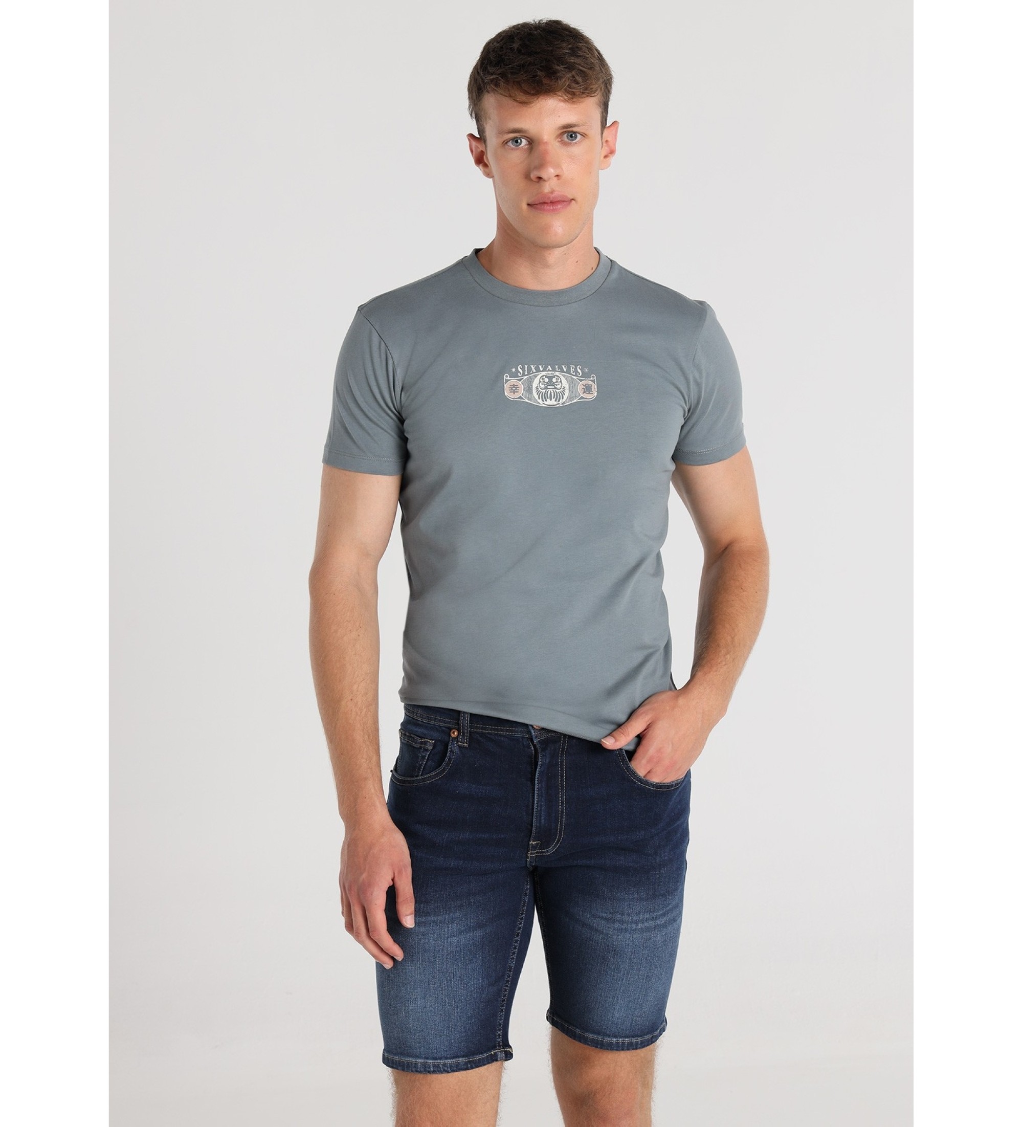 Six Valves Denim Bermuda Shorts Regular fit blau