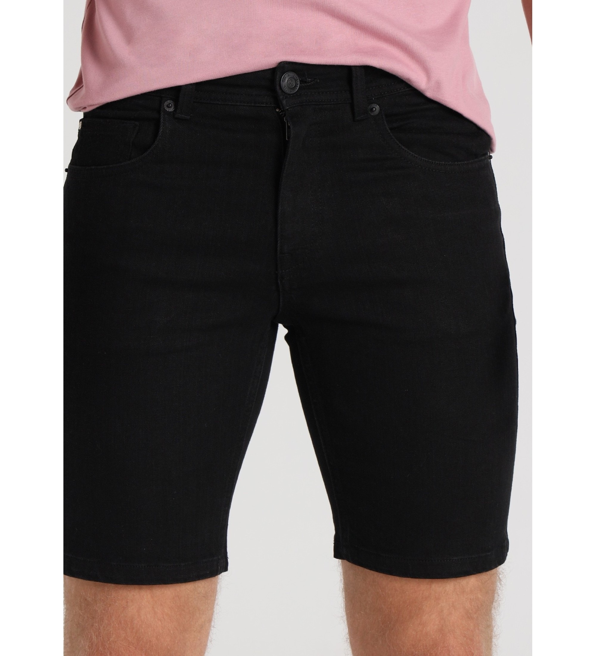 Six Valves Regular Fit Denim Bermuda Shorts schwarz