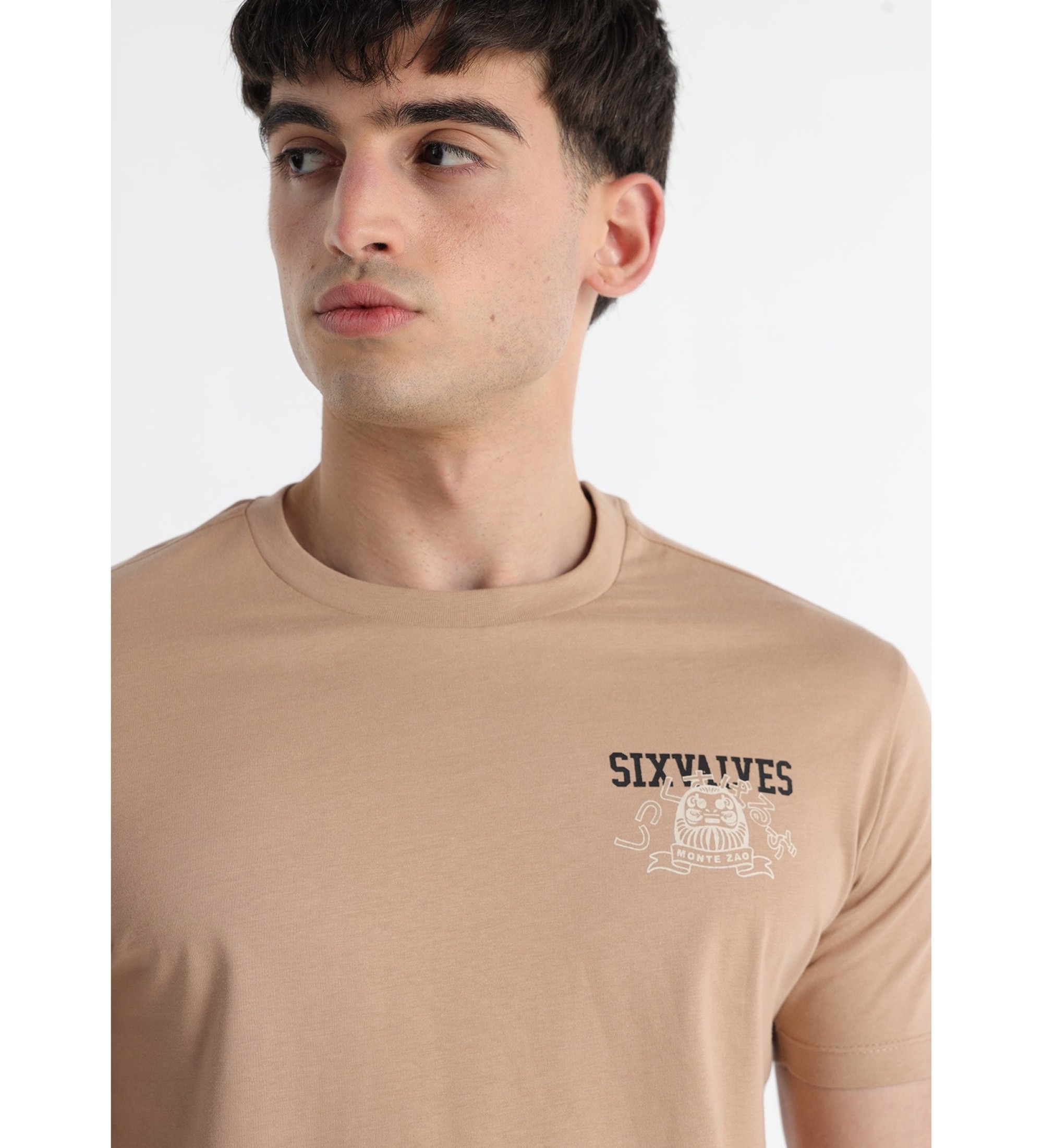 Six Valves T-shirt castanha de manga curta