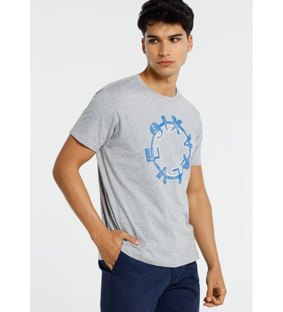 Six Valves T-Shirt graphique à manches courtes bleu gris pierre