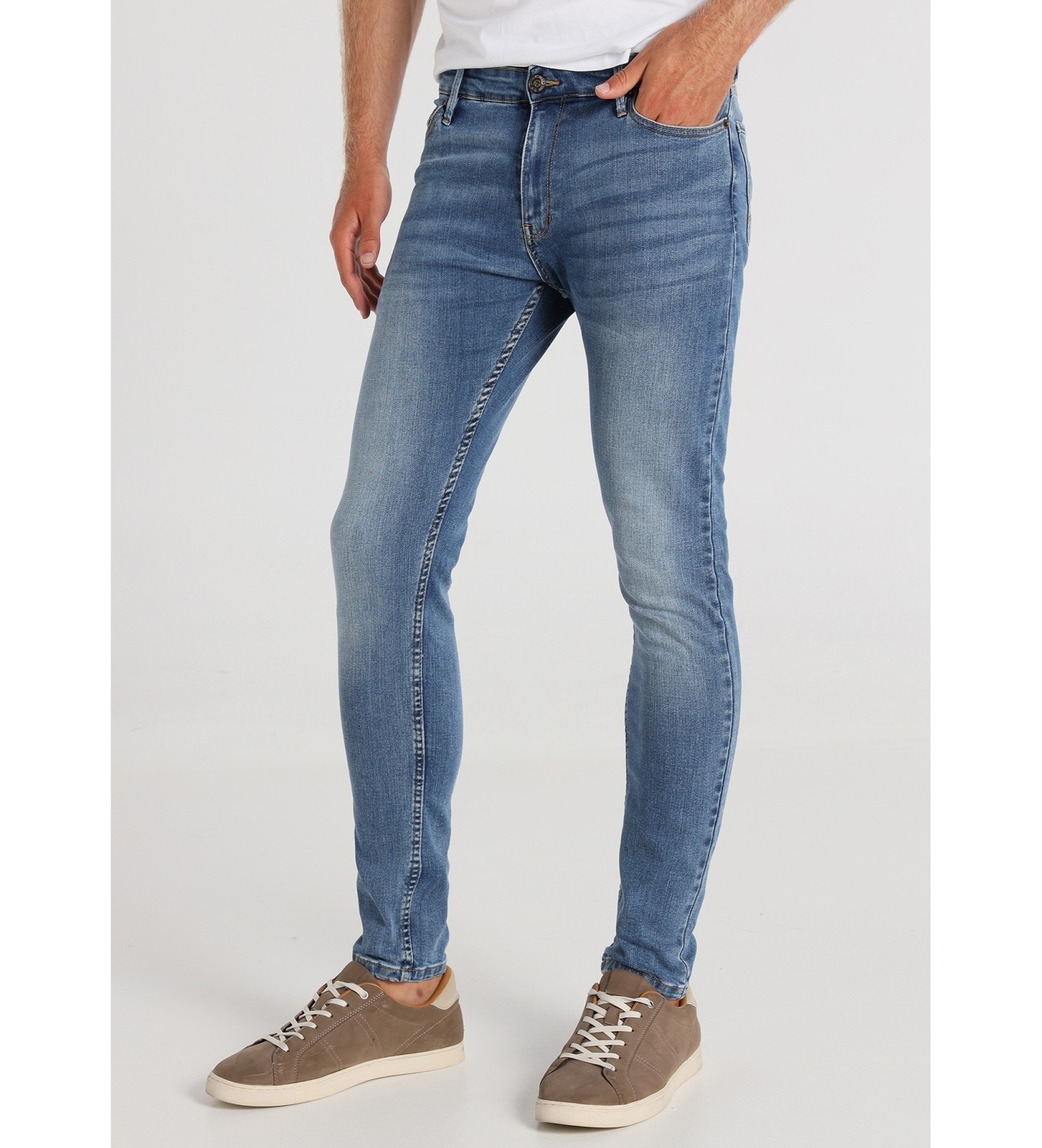 Six Valves Jeans Skinny fit Tiro Medio azul
