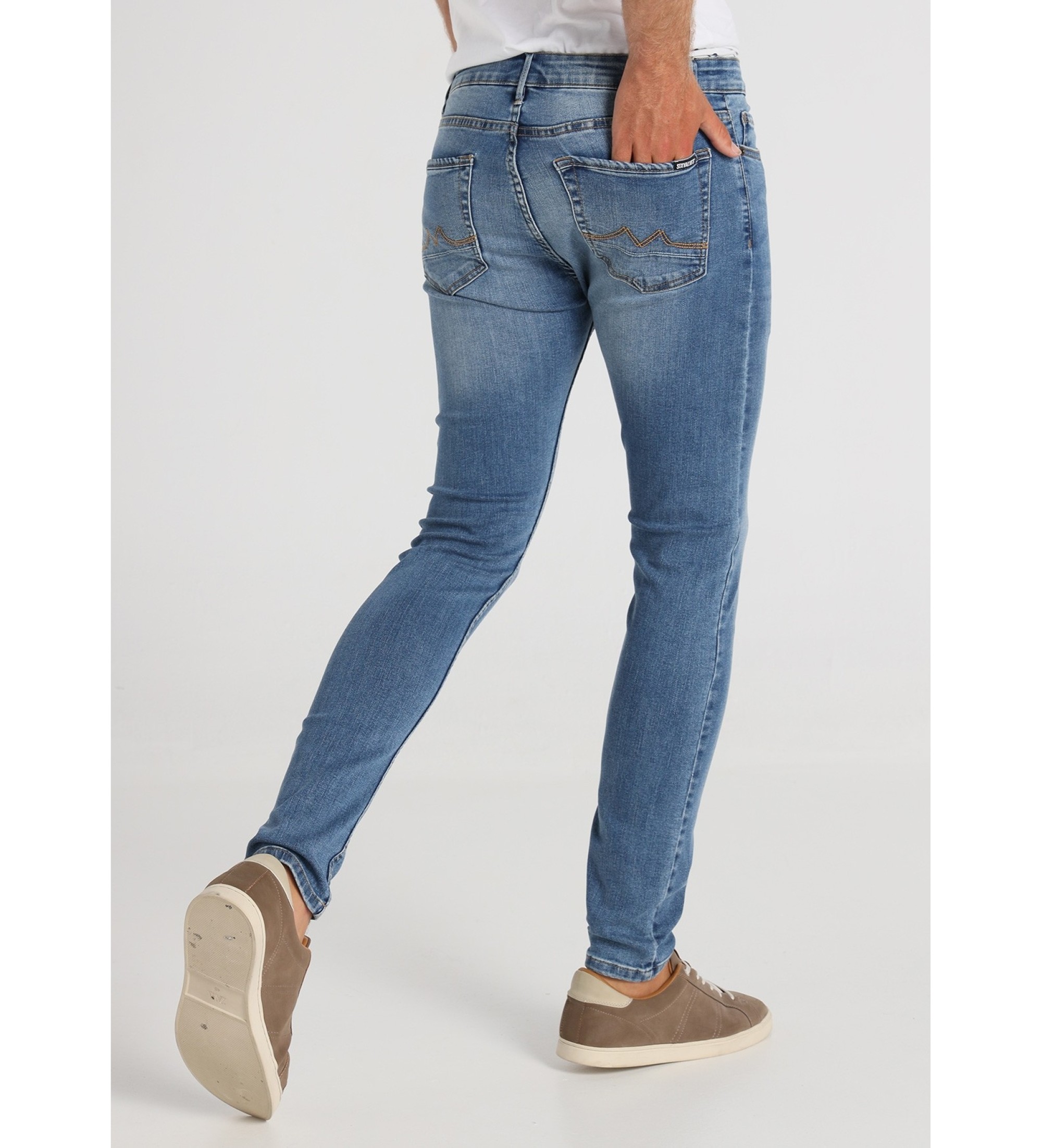 Six Valves Jeans Skinny fit Tiro Medio azul