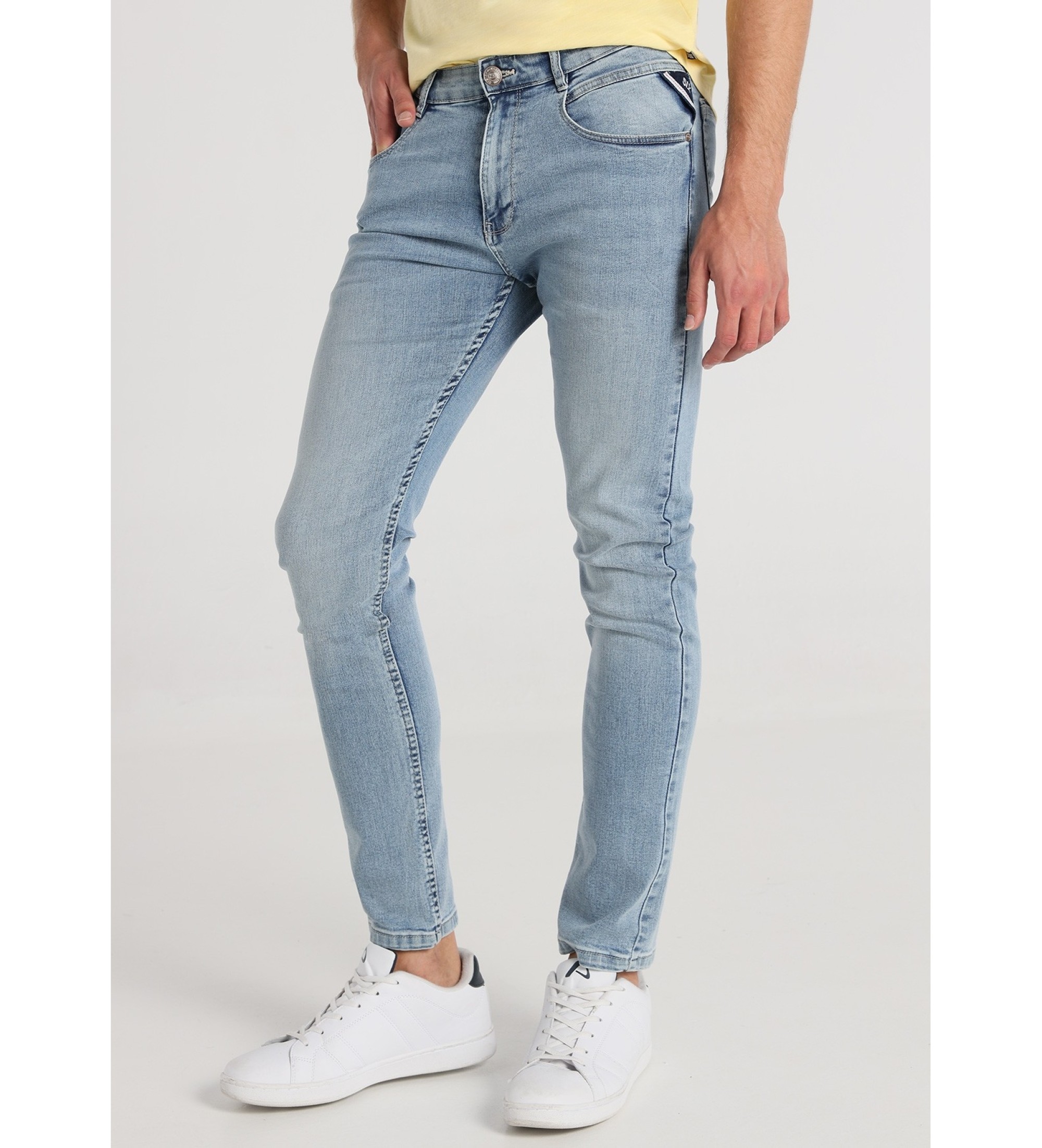 Six Valves Jeans blu slim fit a vita media