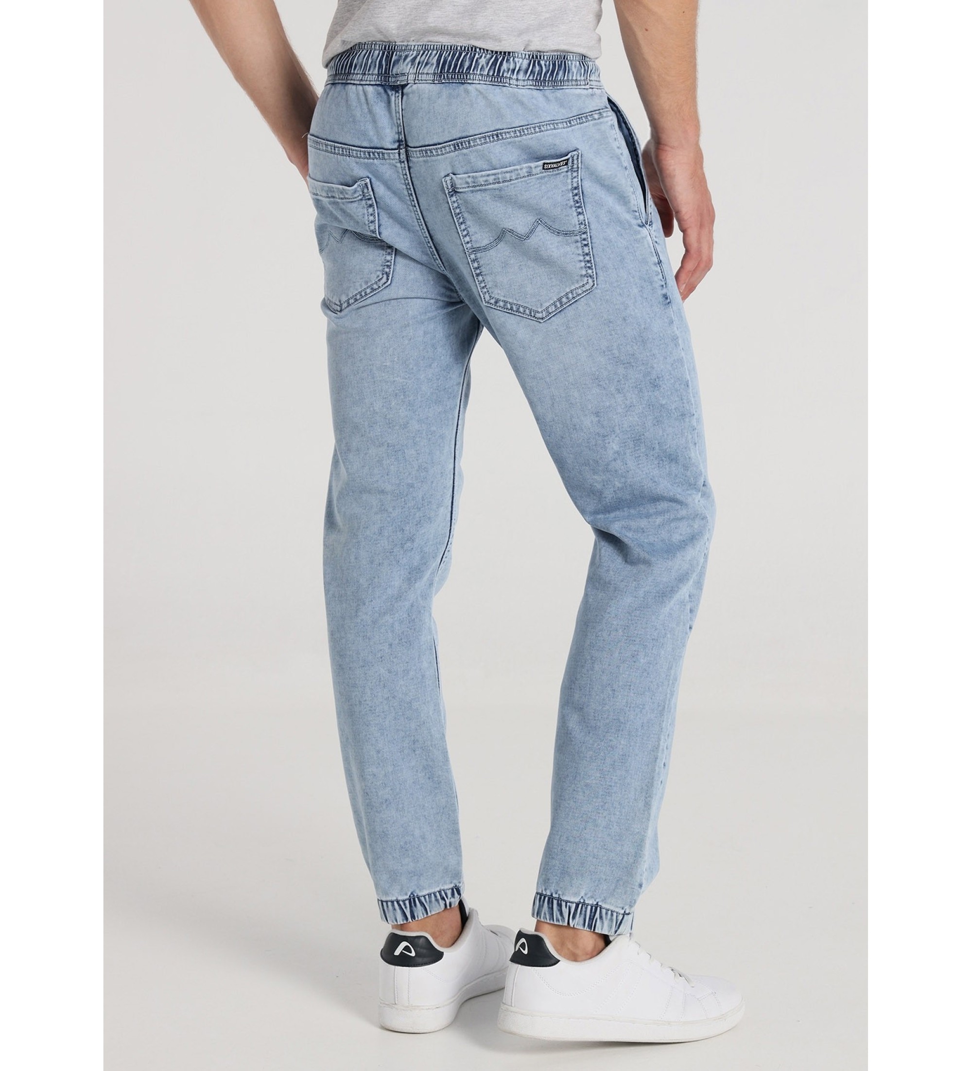Six Valves Pantaln Denim tejido knit interior azul