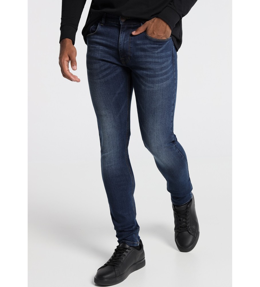 Six Valves Jeans Blu Denim Medio Scuro | magro blu