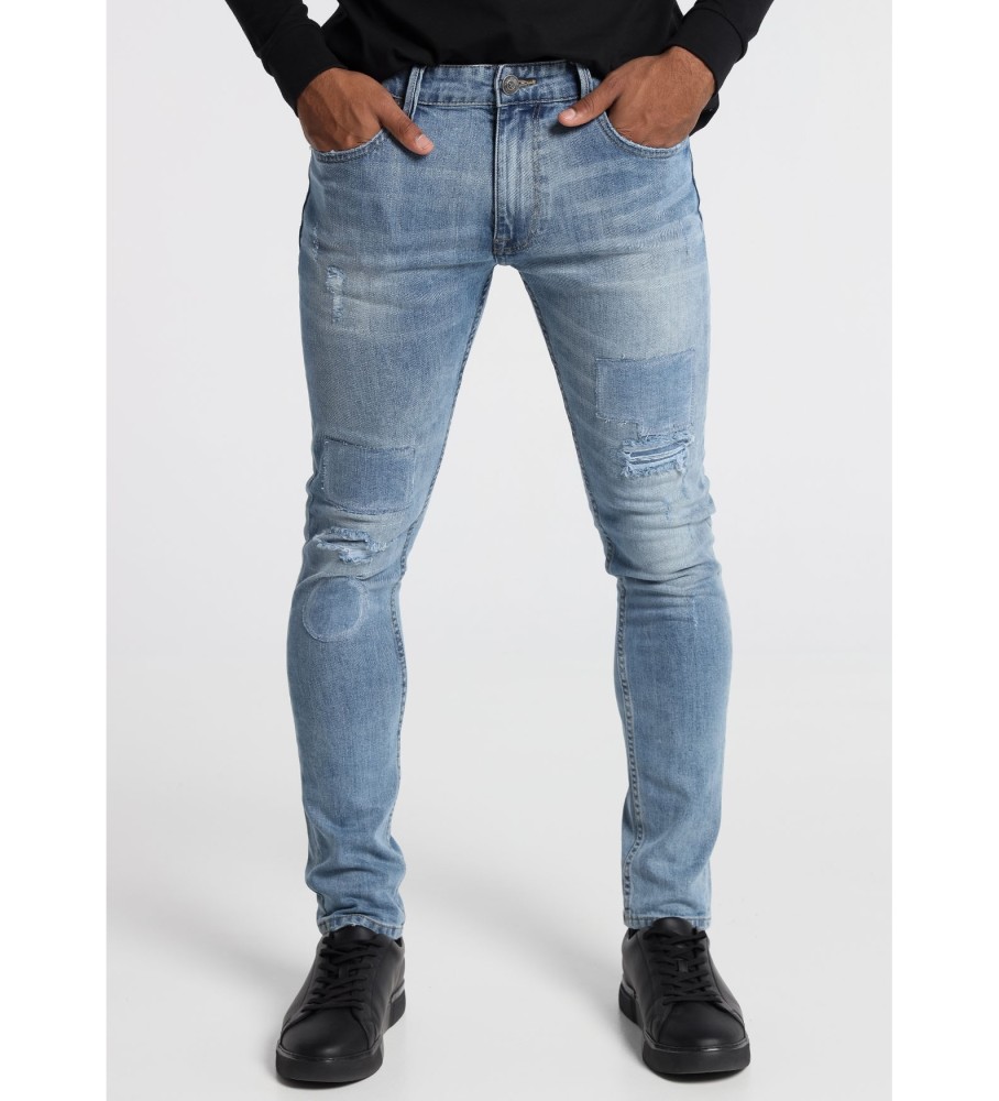 Six Valves Jeans Denim Medio Azzurro Danni | magro blu