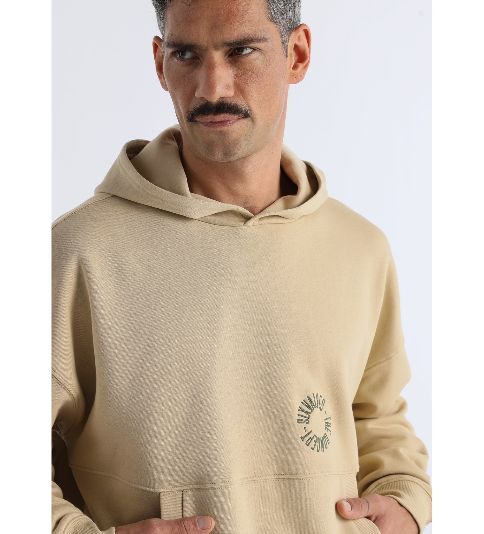 Six Valves Sweatshirt com grfico nas costas bege
