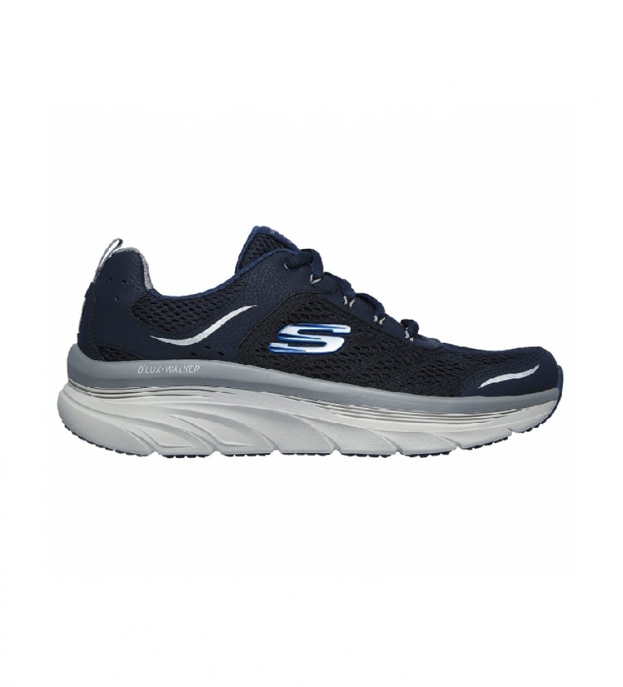 Skechers D'Lux Walker scarpe in pelle blu navy, grigio