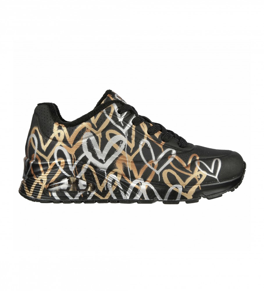 Skechers Uno Goldcrown Sneakers - Amor metálico preto, metálico
