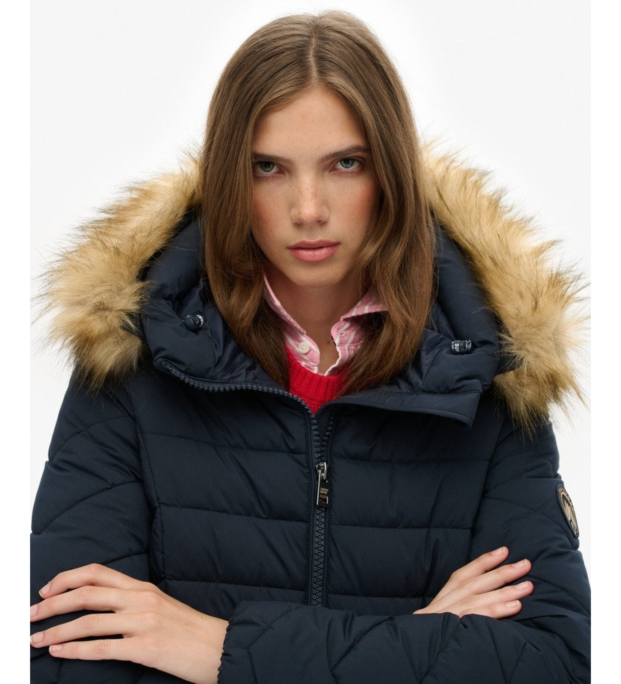 Superdry Fuji imitatiebontjas marine Superdry Fuji imitatiebontjas marine