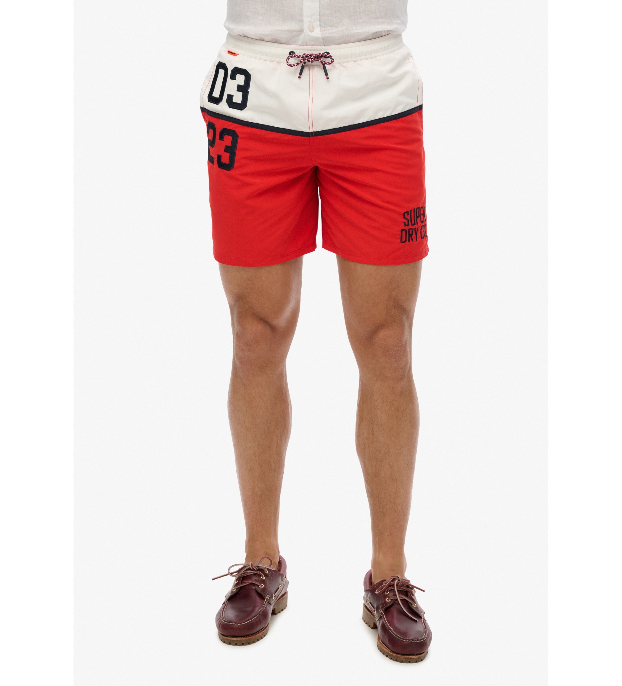 Superdry Kostium kąpielowy 43,2 cm z czerwonym logo żeglarskim