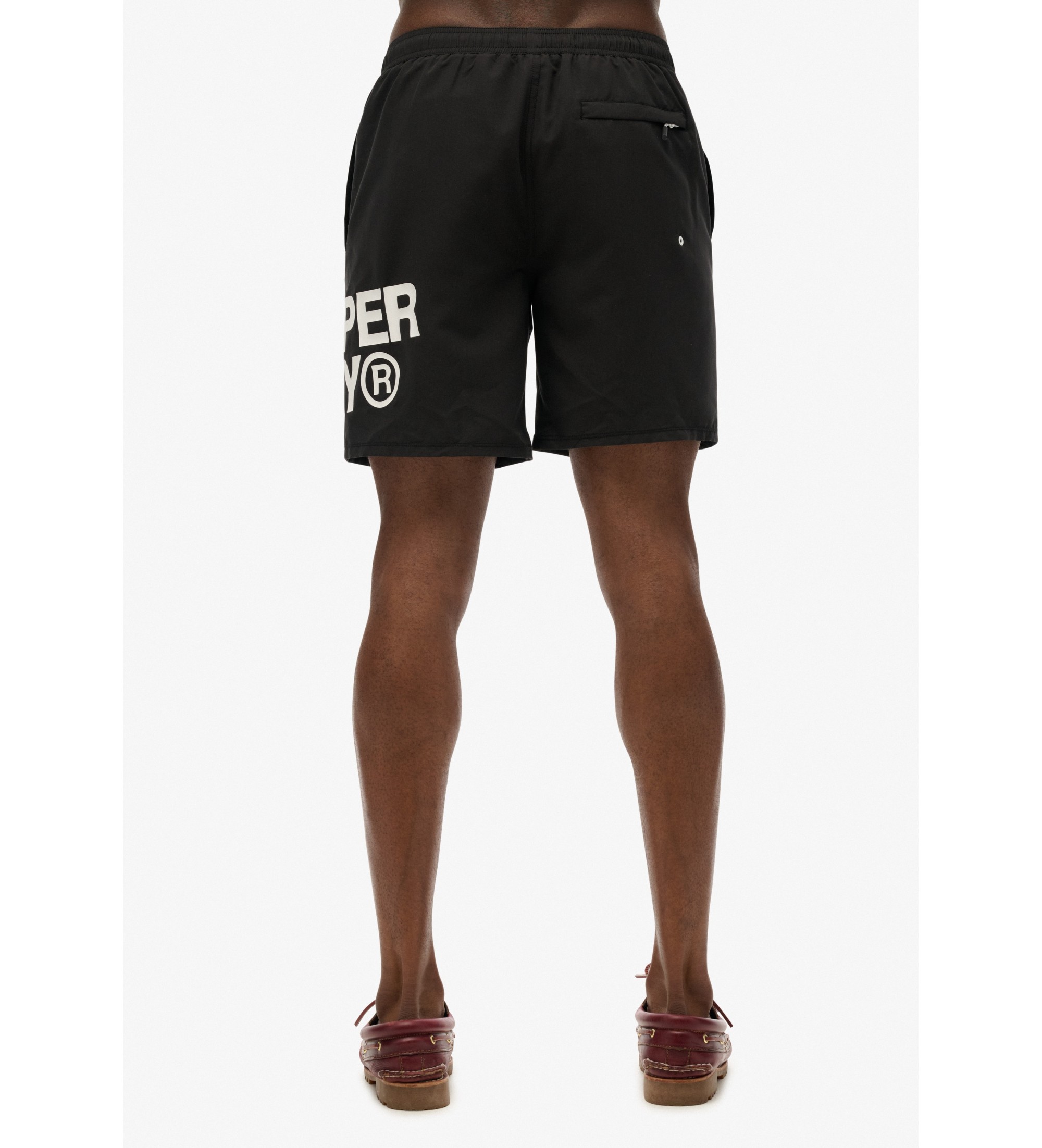 Superdry Kostium kąpielowy 43,2 cm z logo Sportswear czarny