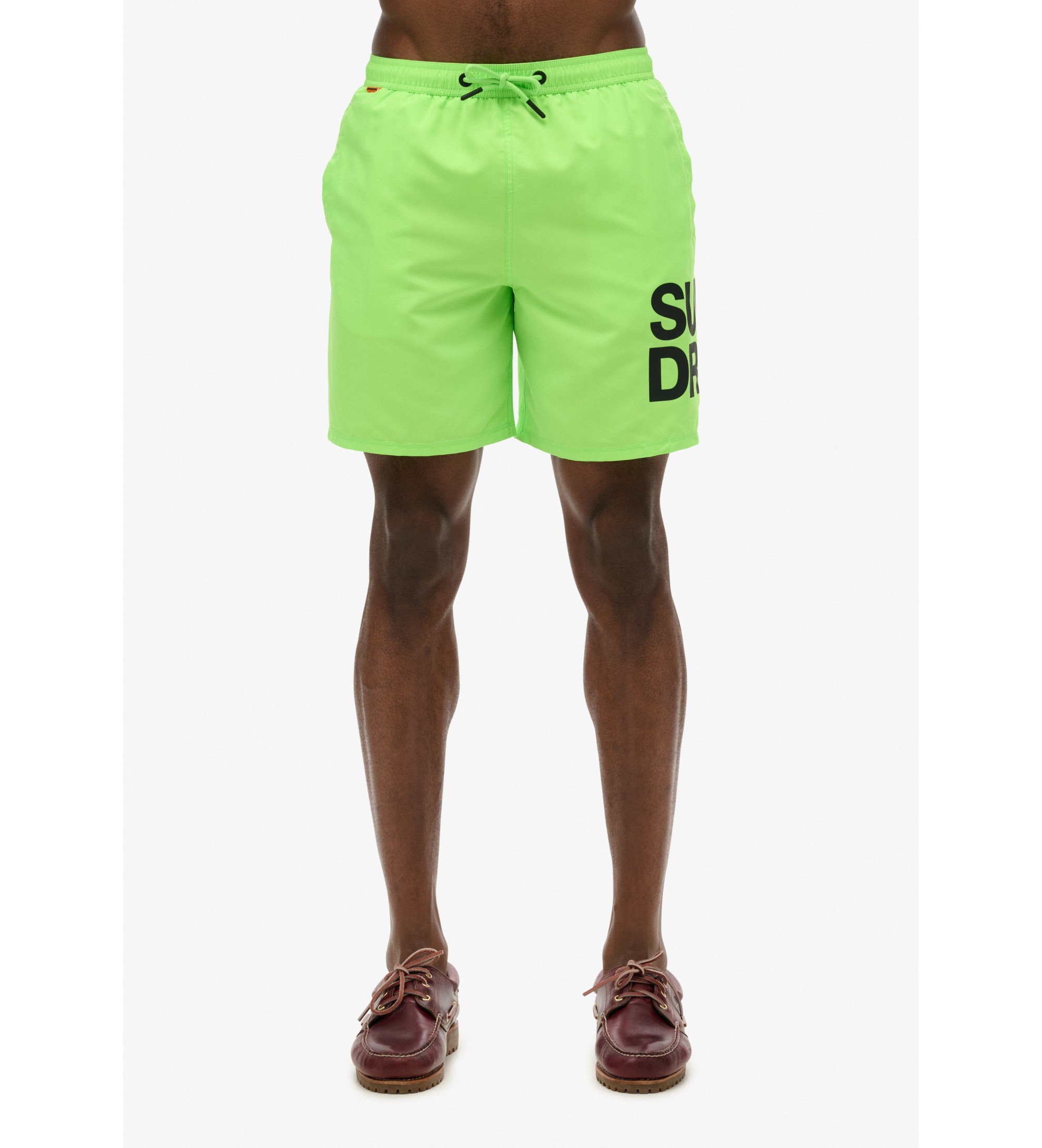 Superdry 43,2 cm plavalni kostum z zelenim logotipom Sportswear