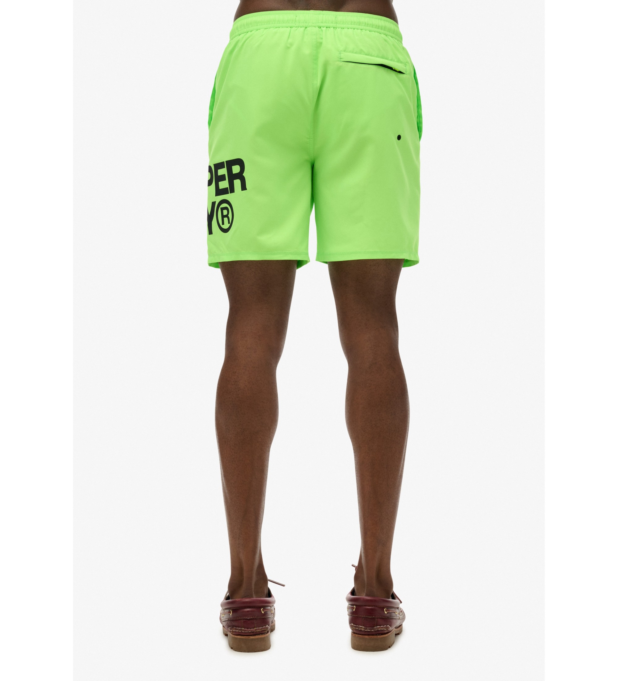 Superdry 43,2 cm plavalni kostum z zelenim logotipom Sportswear