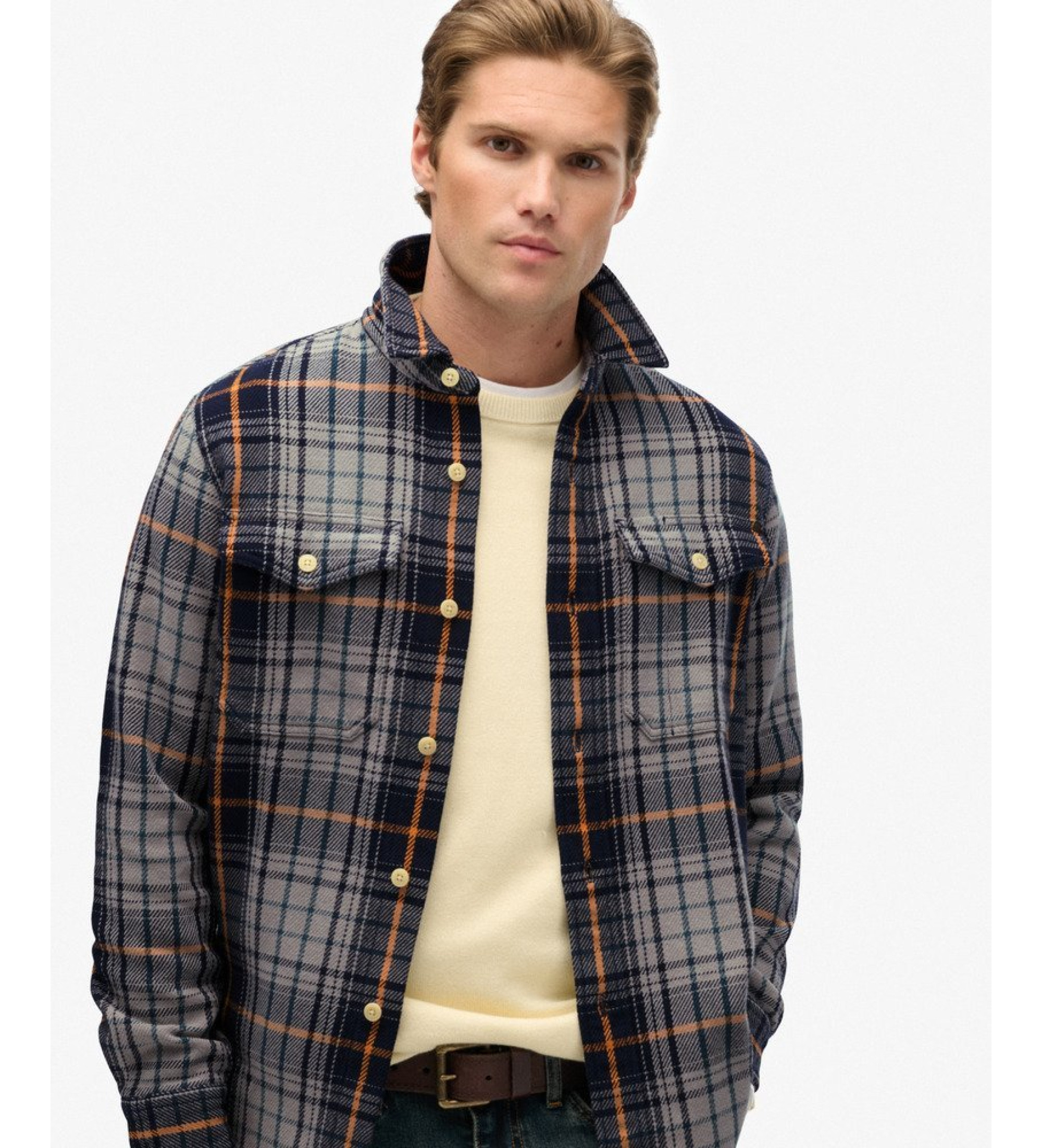 Superdry Chemise à carreaux bleu foncé Esdemarca Store mode