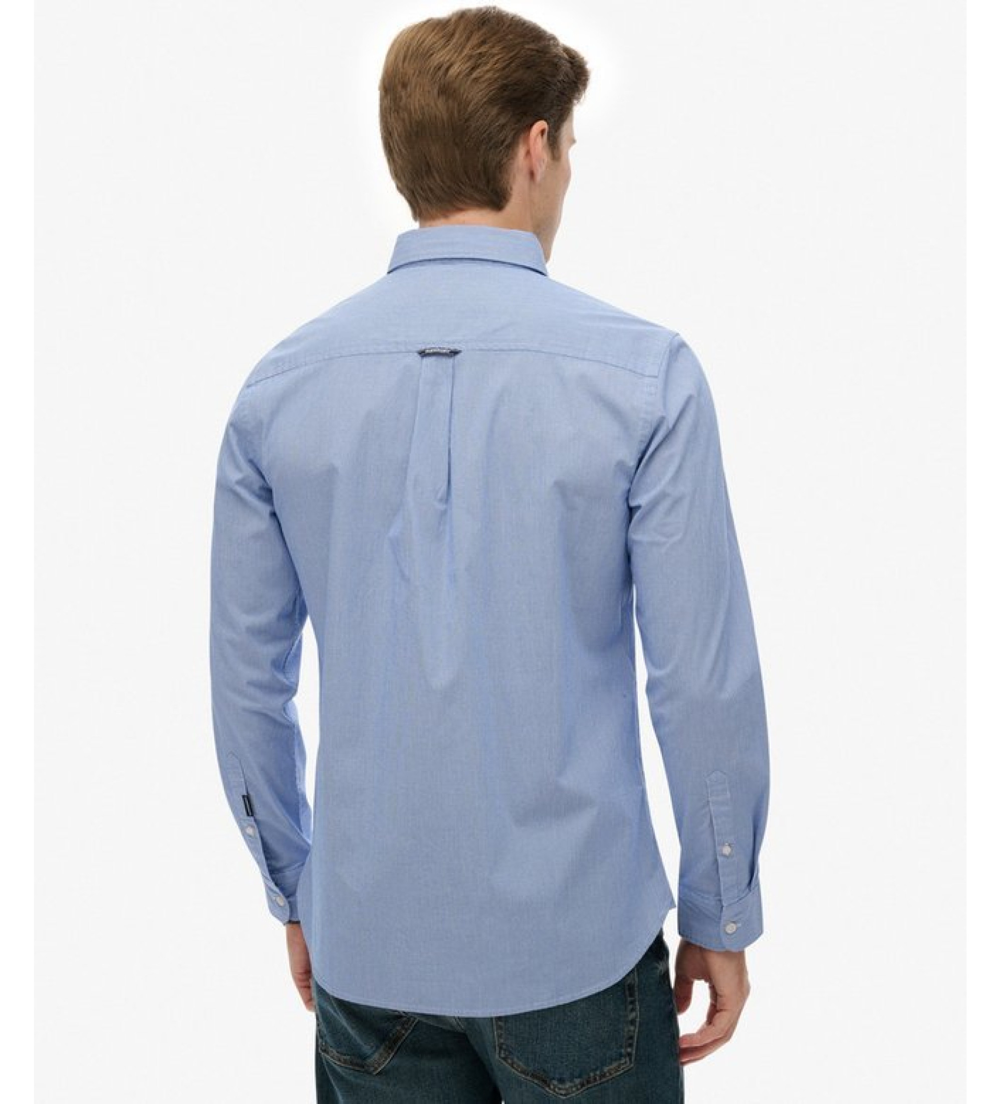 Superdry Camisa ligera entallada Essentials azul - Tienda Esdemarca ...
