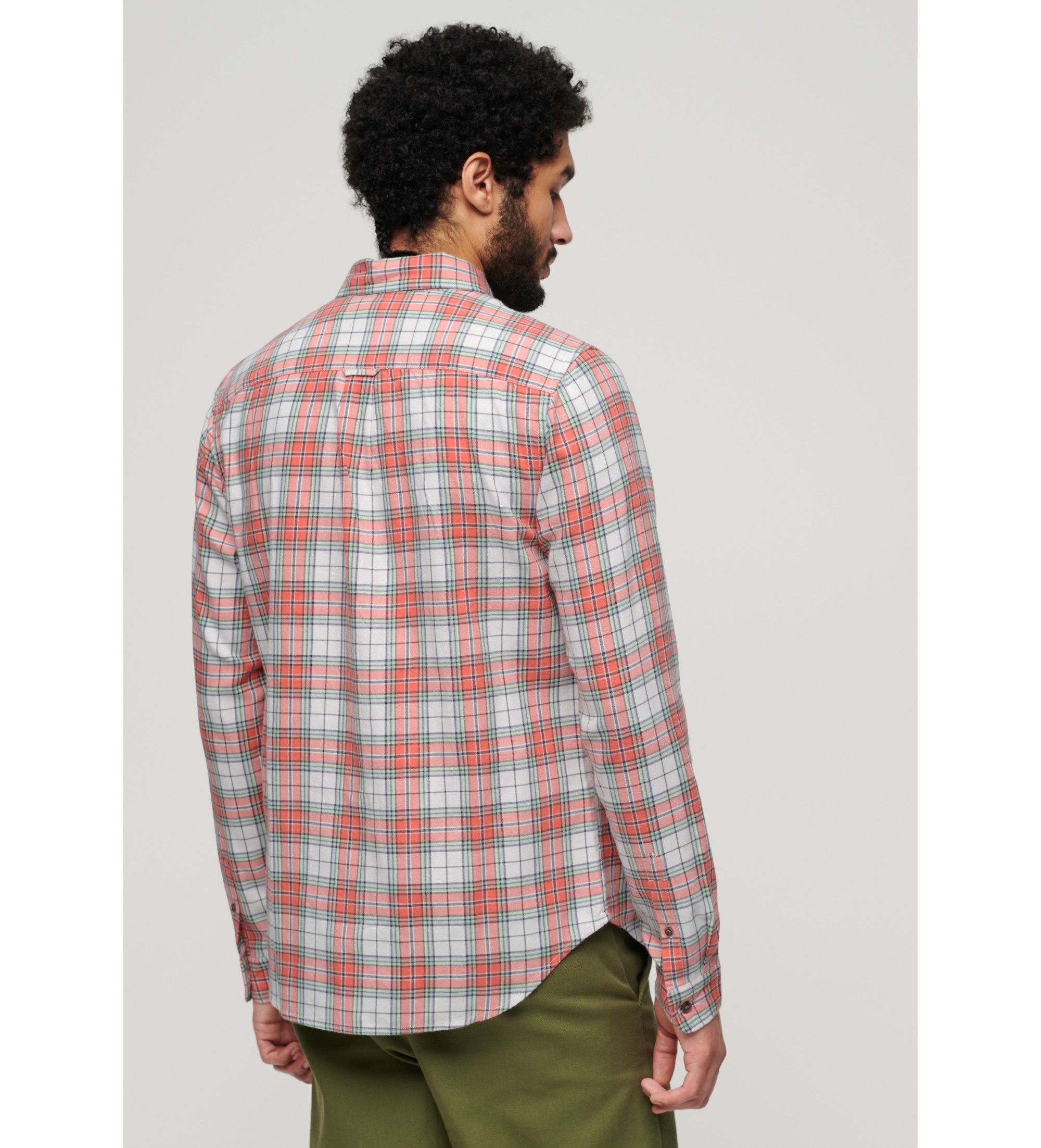 Superdry Camisa xadrez vintage vermelha e branca