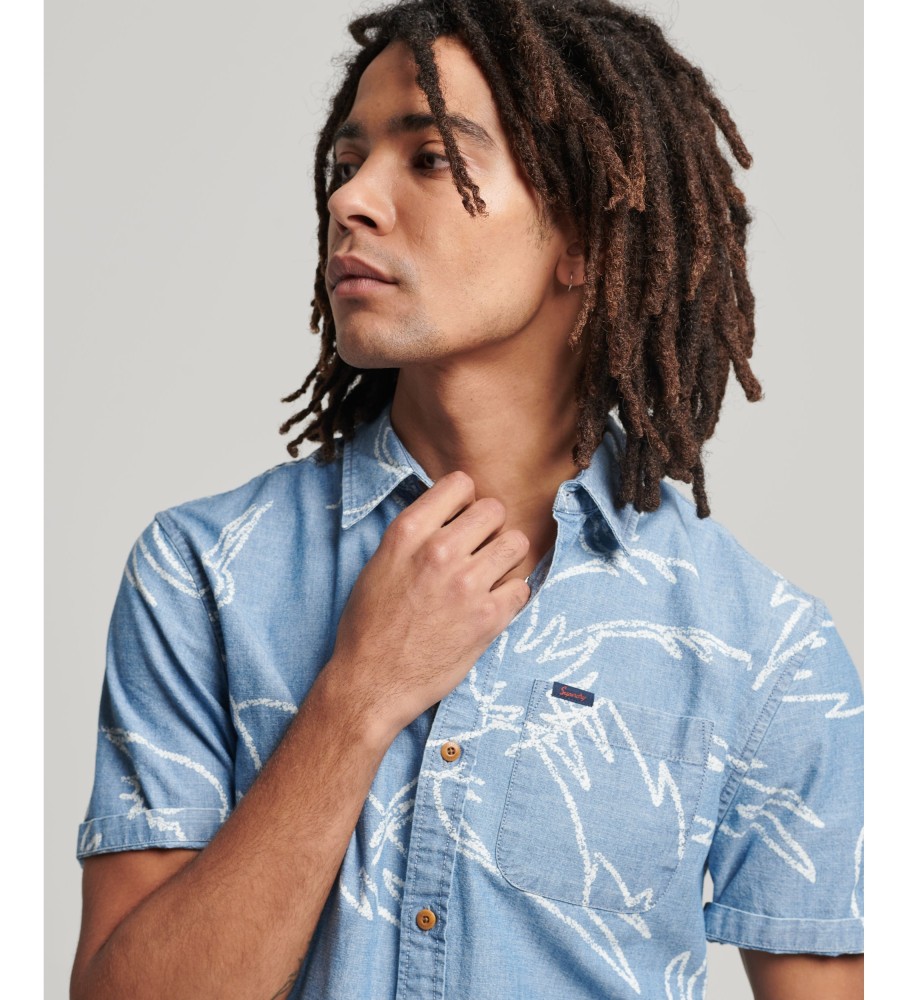 Superdry Vintage Logo Loom logo short sleeve shirt blue
