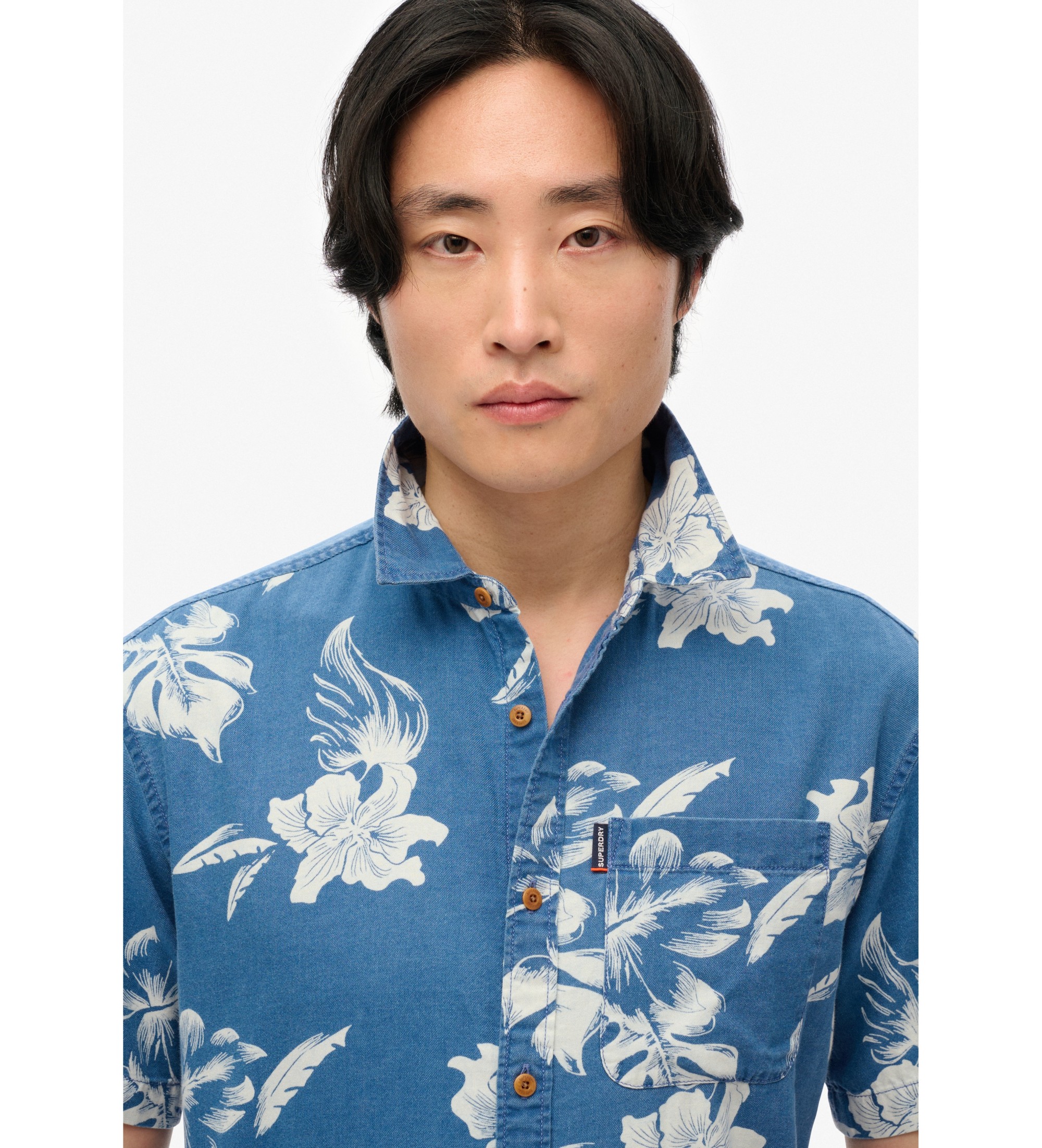 Superdry Loom blaues Hemd