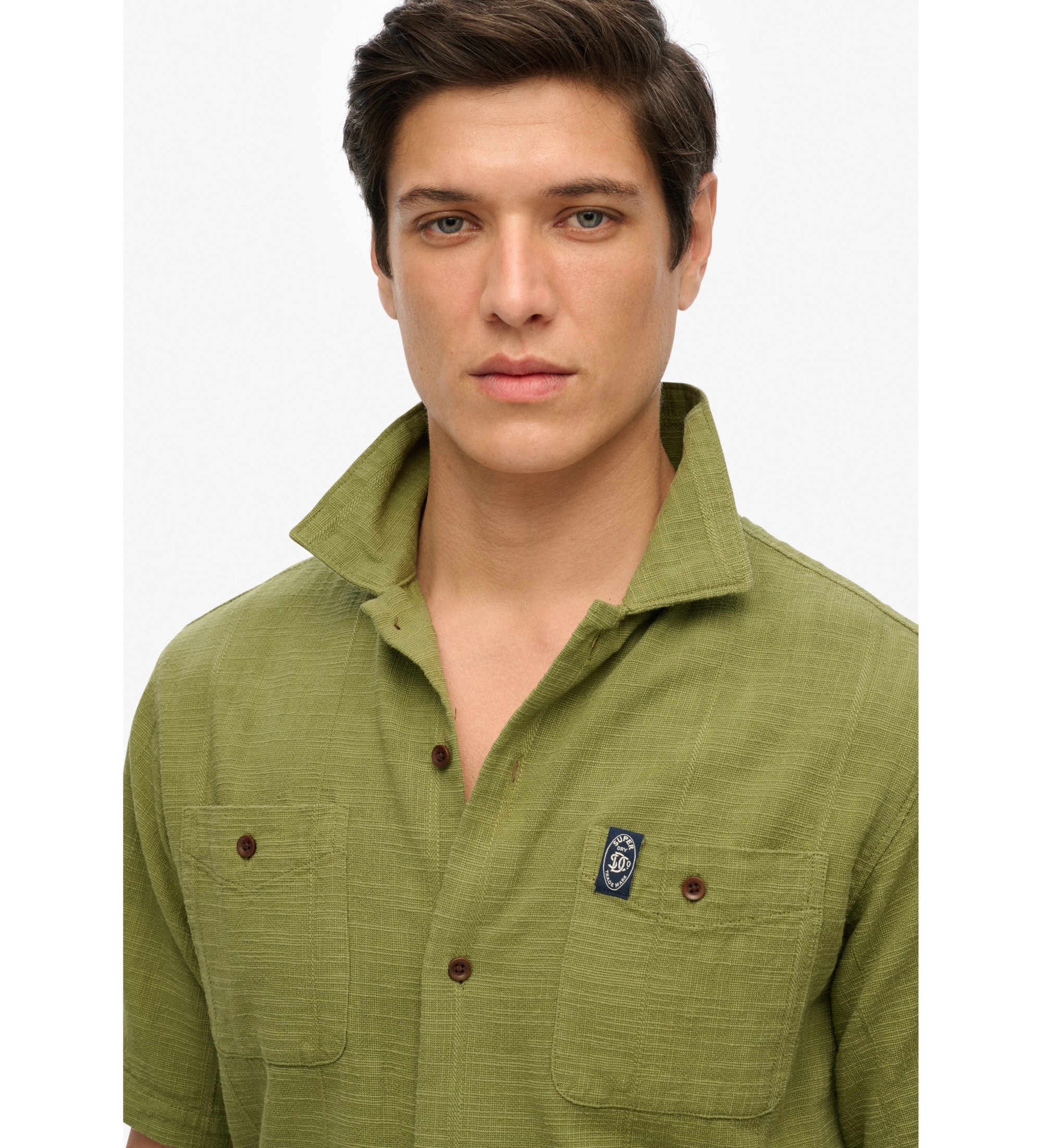 Superdry Maglietta a maniche corte con trama verde Merchant Store