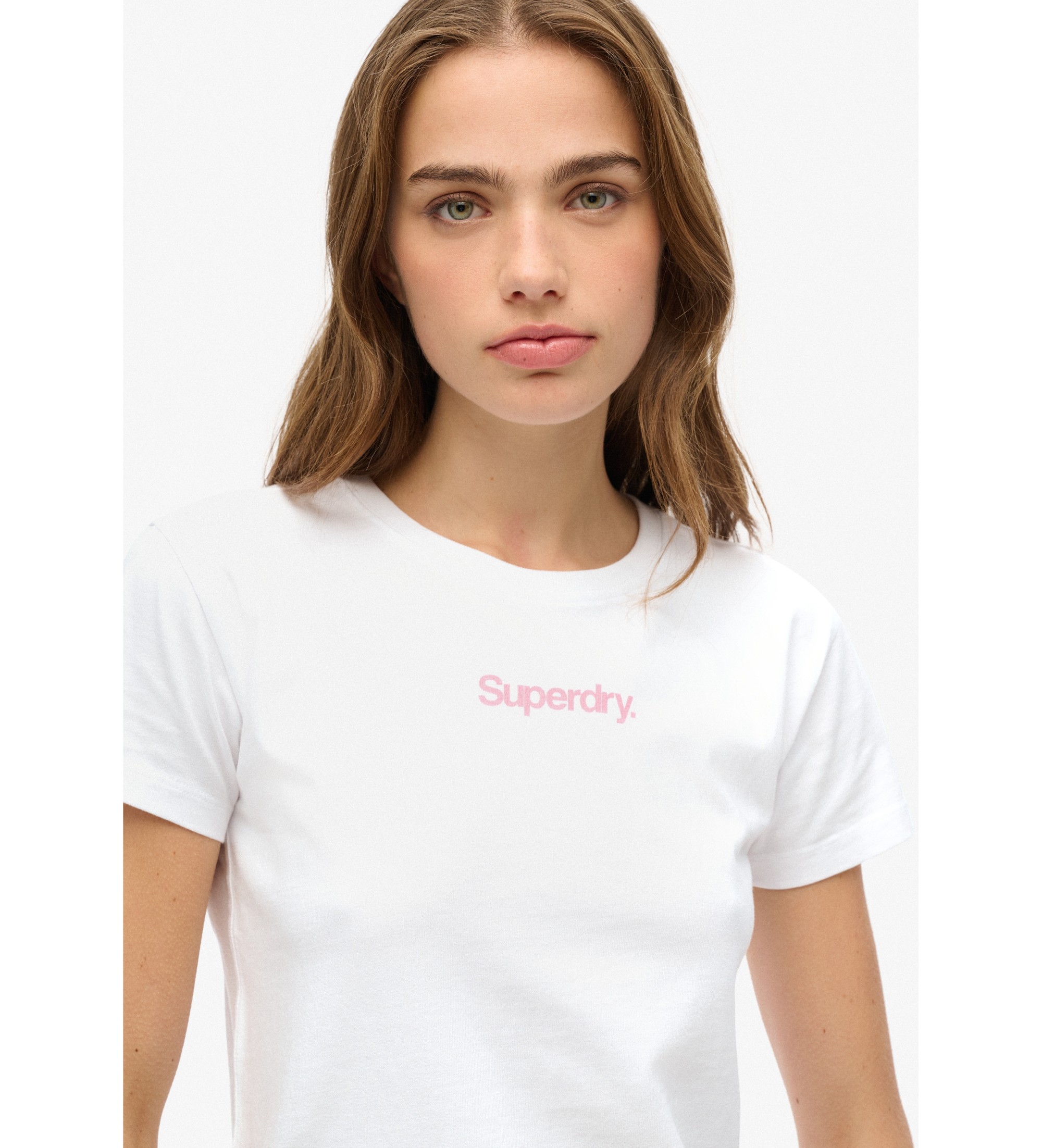 Superdry T-shirt aderente con logo Core City bianco